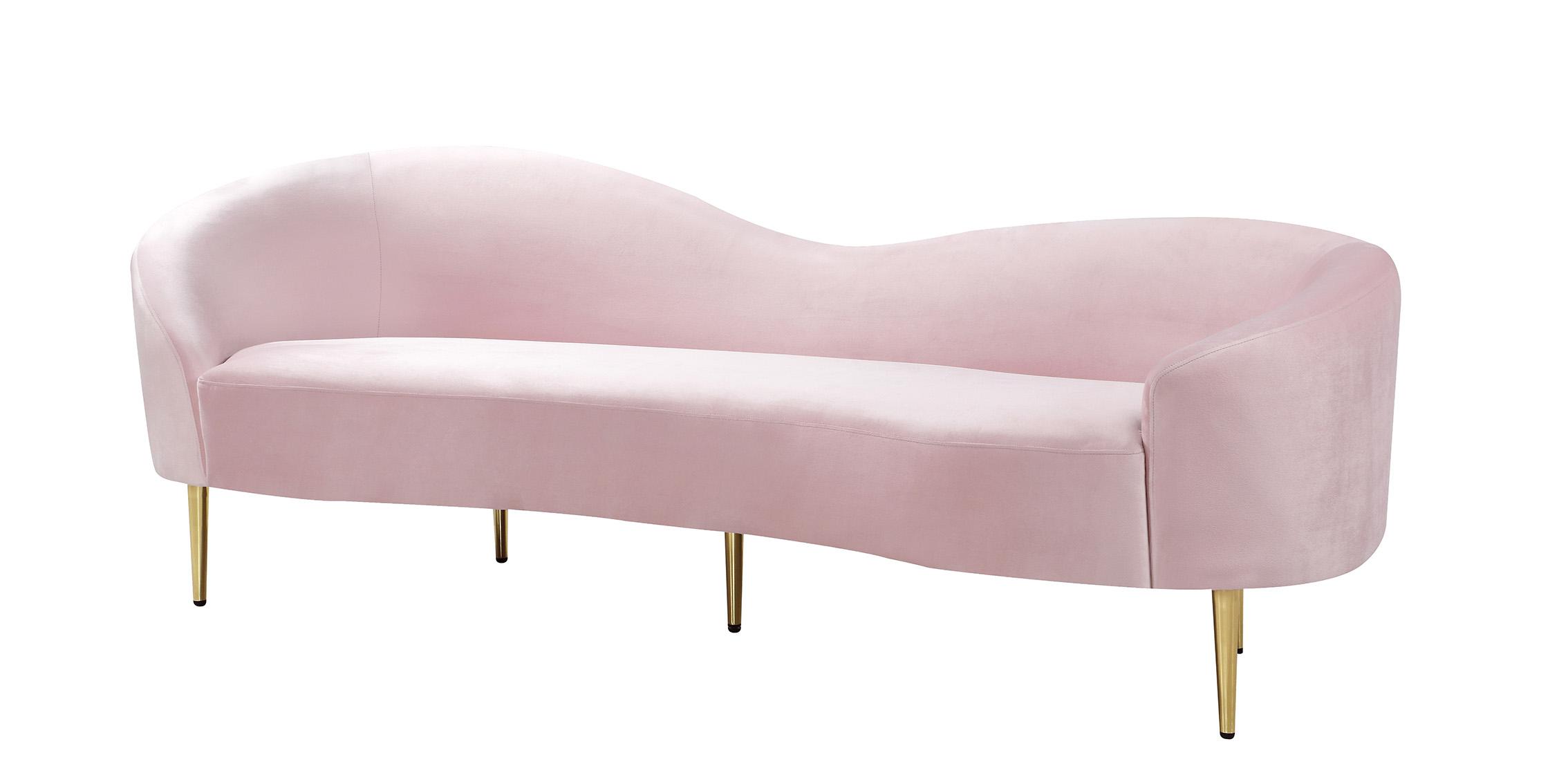 Contemporary, Modern Sofa RITZ 659Pink-S 659Pink-S in Pink Velvet