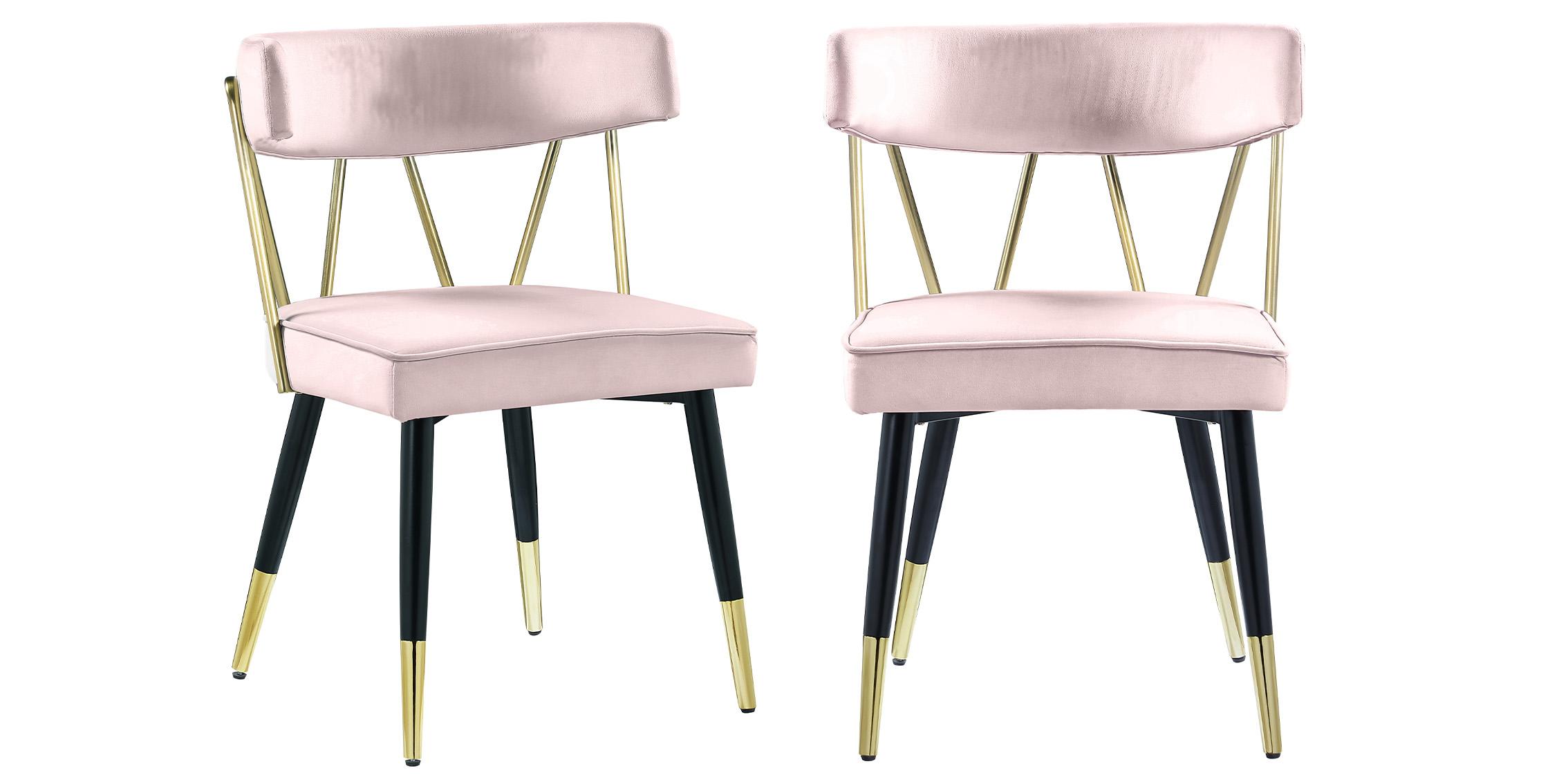 

        
Meridian Furniture RHEINGOLD 854Pink-C Dining Chair Set Pink/Gold Velvet 094308254517
