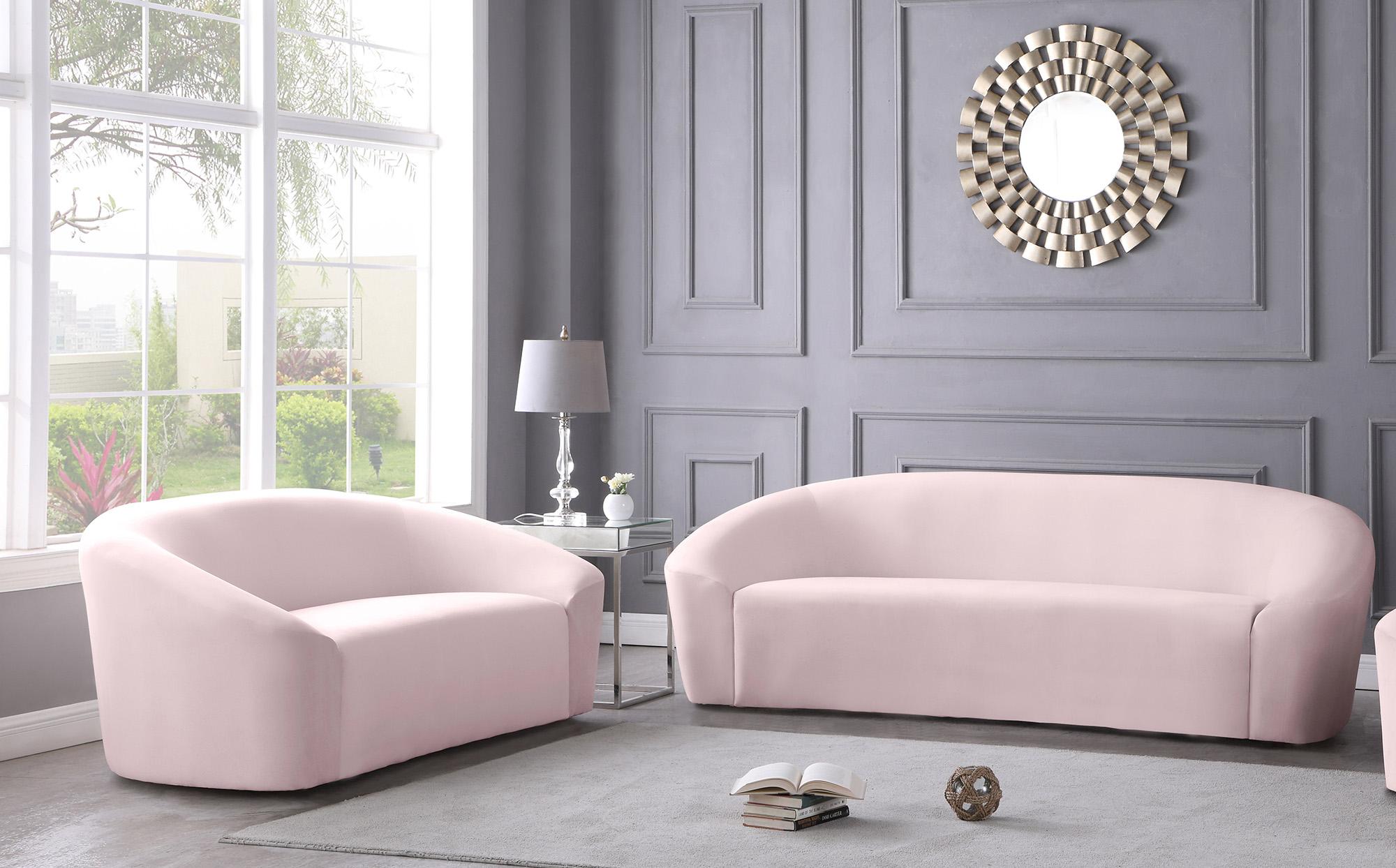 

    
 Order  Pink Velvet Sofa RILEY 610Pink-S Meridian Contemporary Modern
