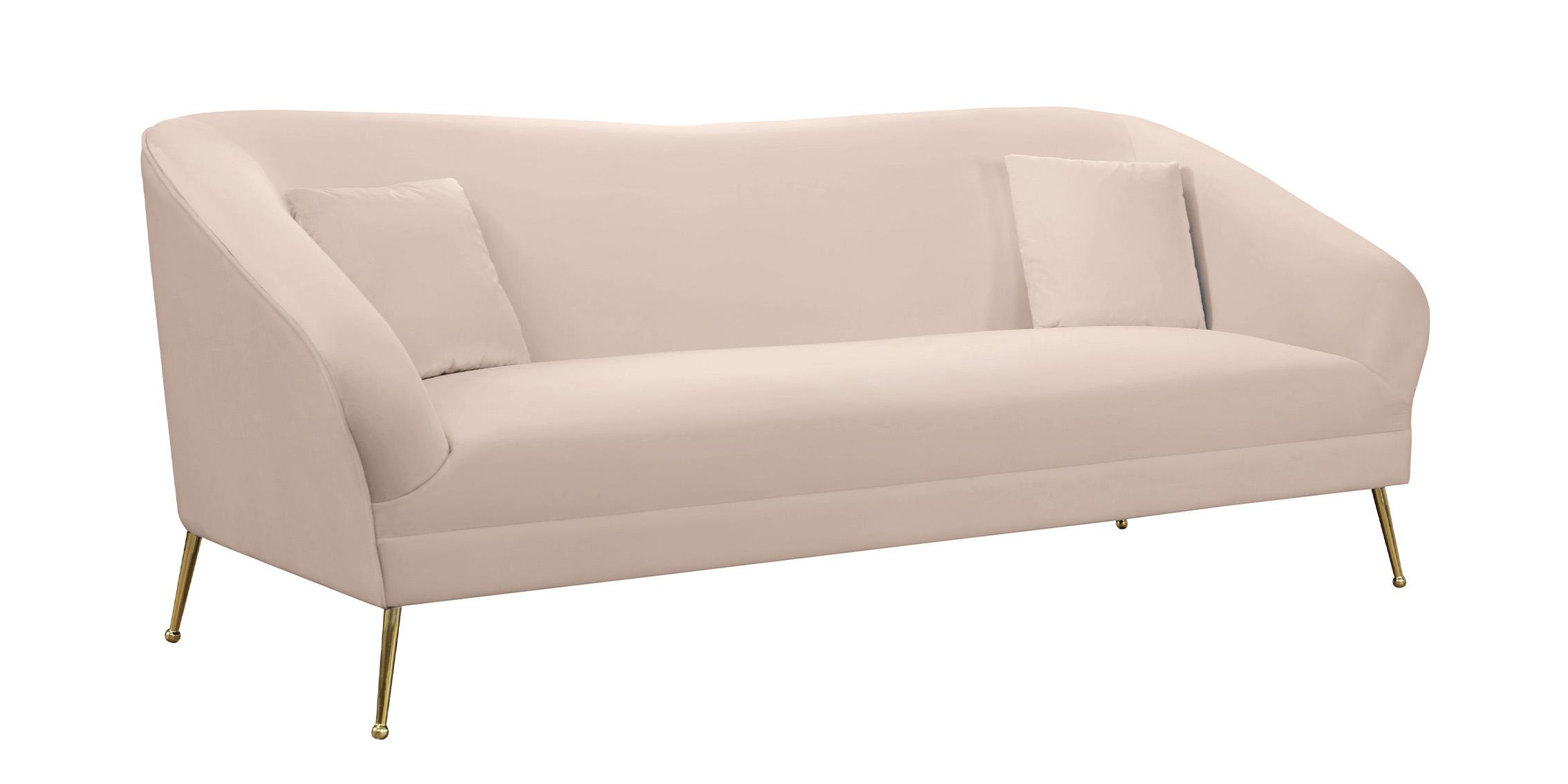 

    
Pink Velvet Curved Sofa HERMOSA 658Pink-S Meridian Mid-Century Modern
