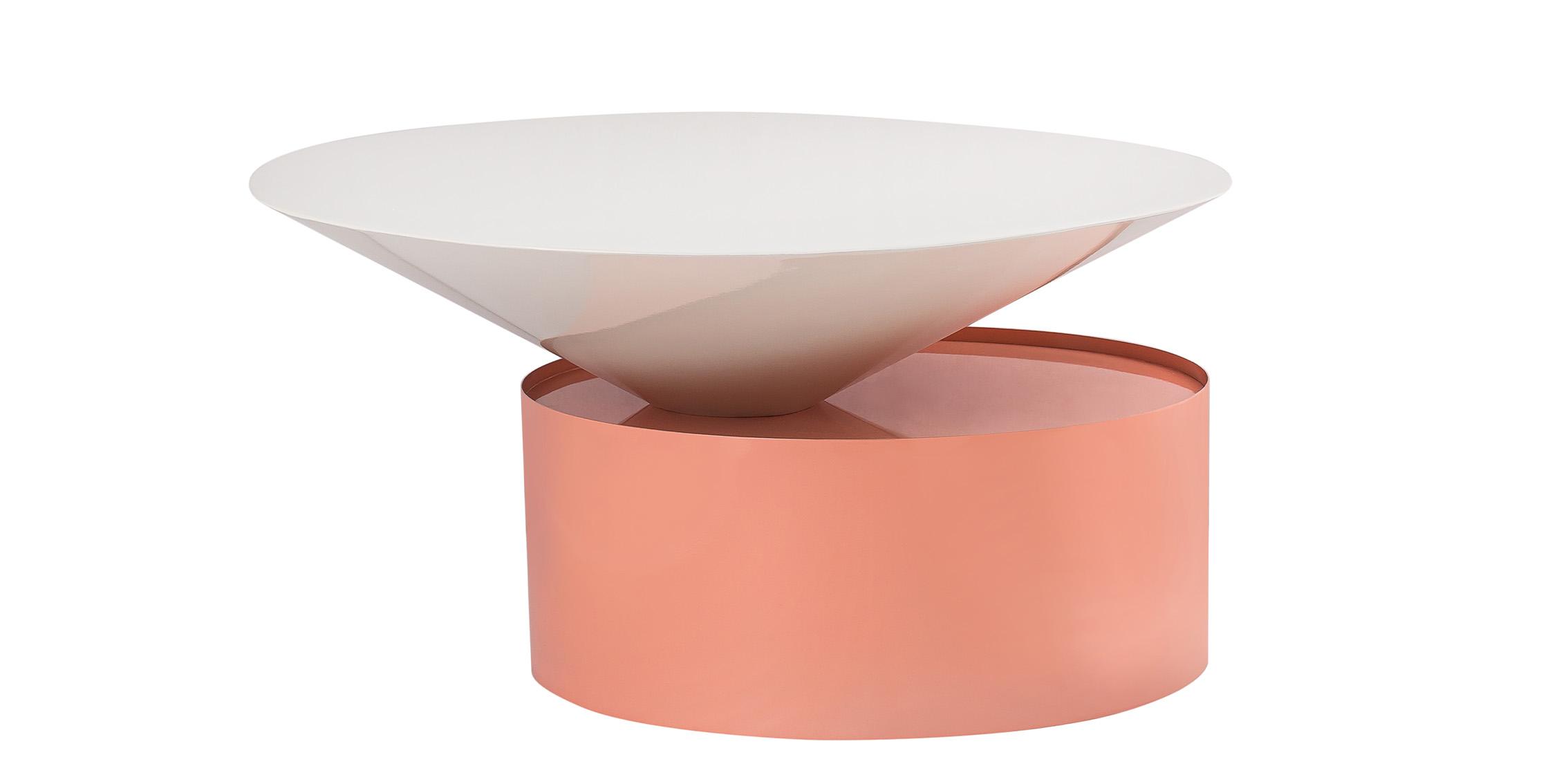 

    
Pink & White Metal Coffee Table DAMON 267-C Meridian Modern Contemporary
