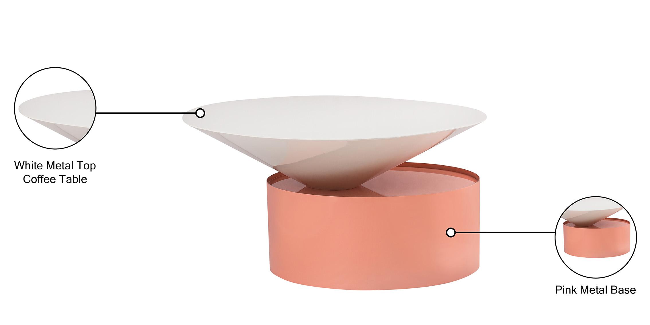 

    
267-C Pink & White Metal Coffee Table DAMON 267-C Meridian Modern Contemporary

