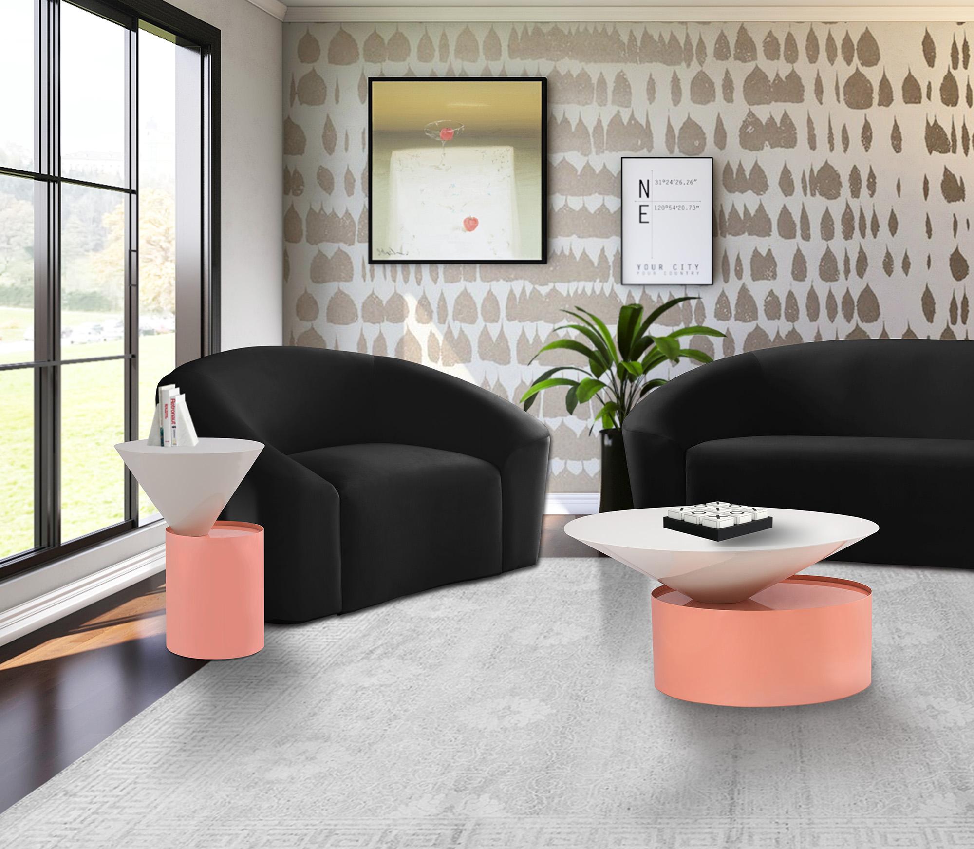 

    
267-E-Set-2 Pink & White Metal End Table Set 2Pc DAMON 267-E Meridian Modern Contemporary
