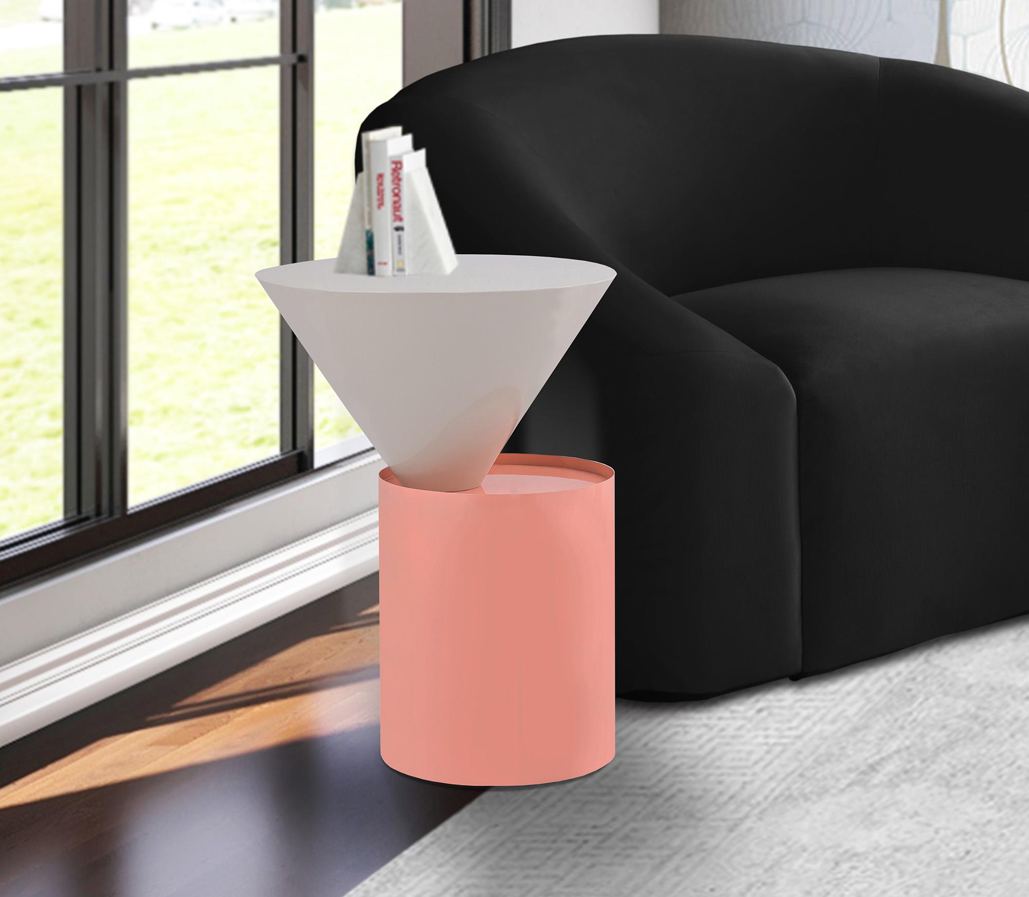 

    
Pink & White Metal End Table Set 2Pc DAMON 267-E Meridian Modern Contemporary
