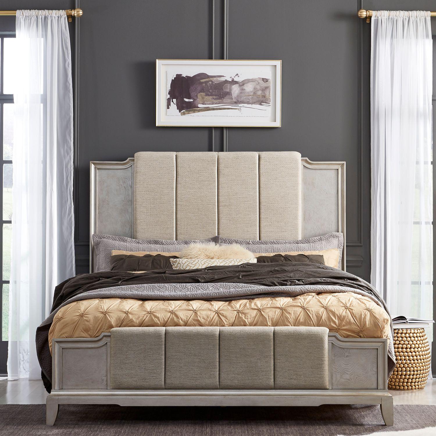 

    
Platinum Finish Queen Upholstered Bed Montage (849-BR) Liberty Furniture
