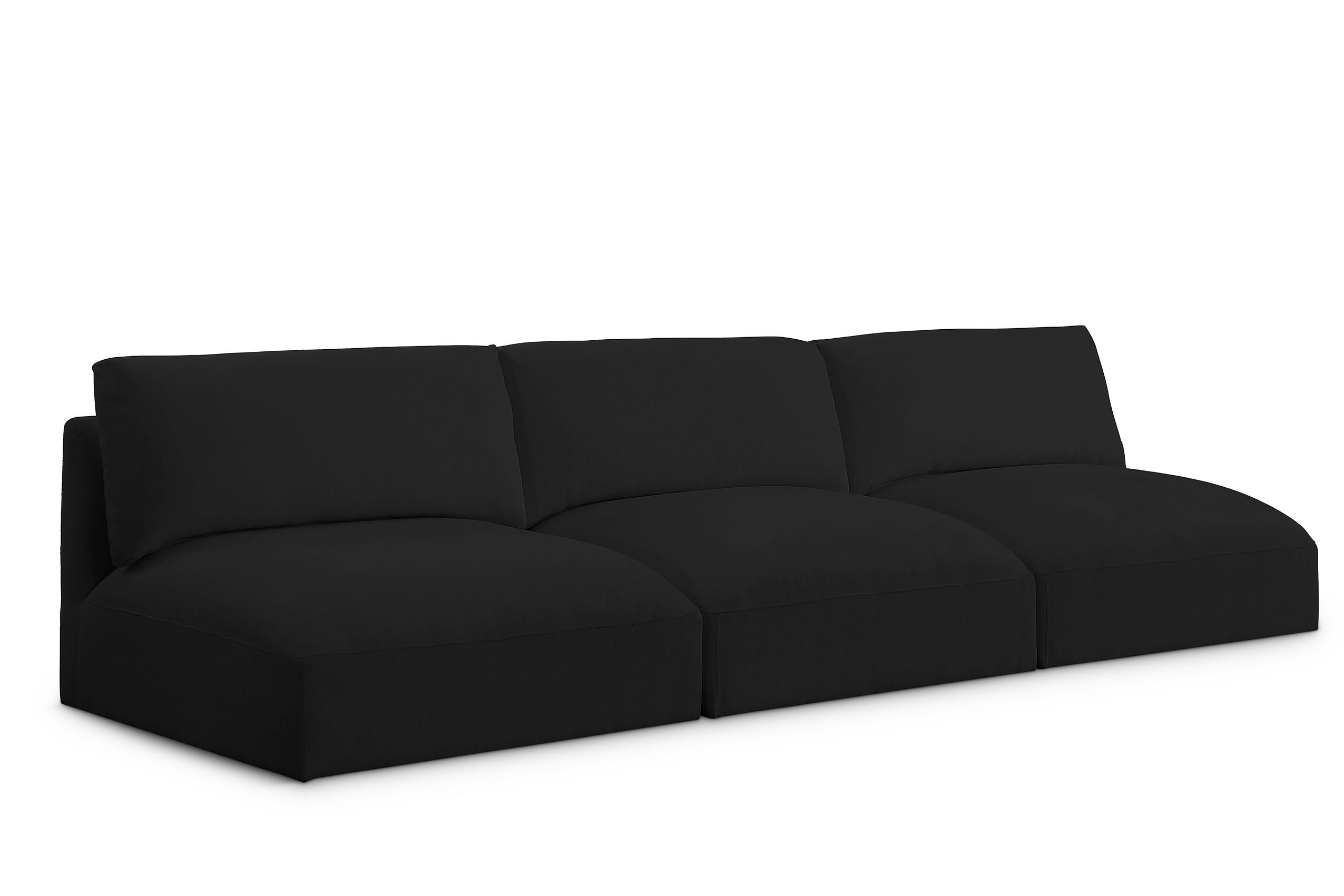 Contemporary, Modern Modular Sofa EASE 696Black-S114A 696Black-S114A in Black Fabric