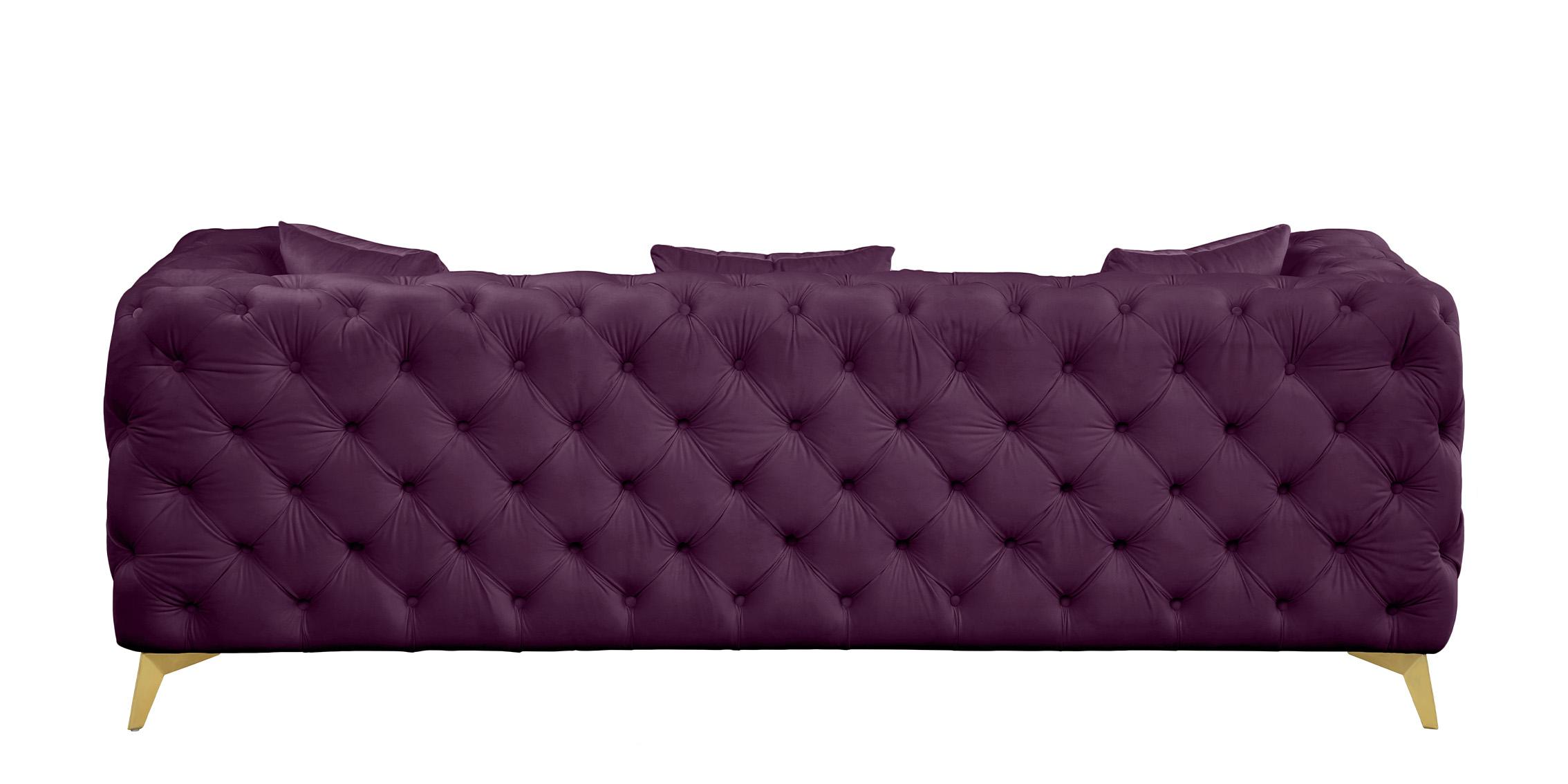 

    
695Purple-S-Set-2 Purple Velvet Tufted Sofa Set 2P KINGDOM 695Purple Meridian Contemporary Modern
