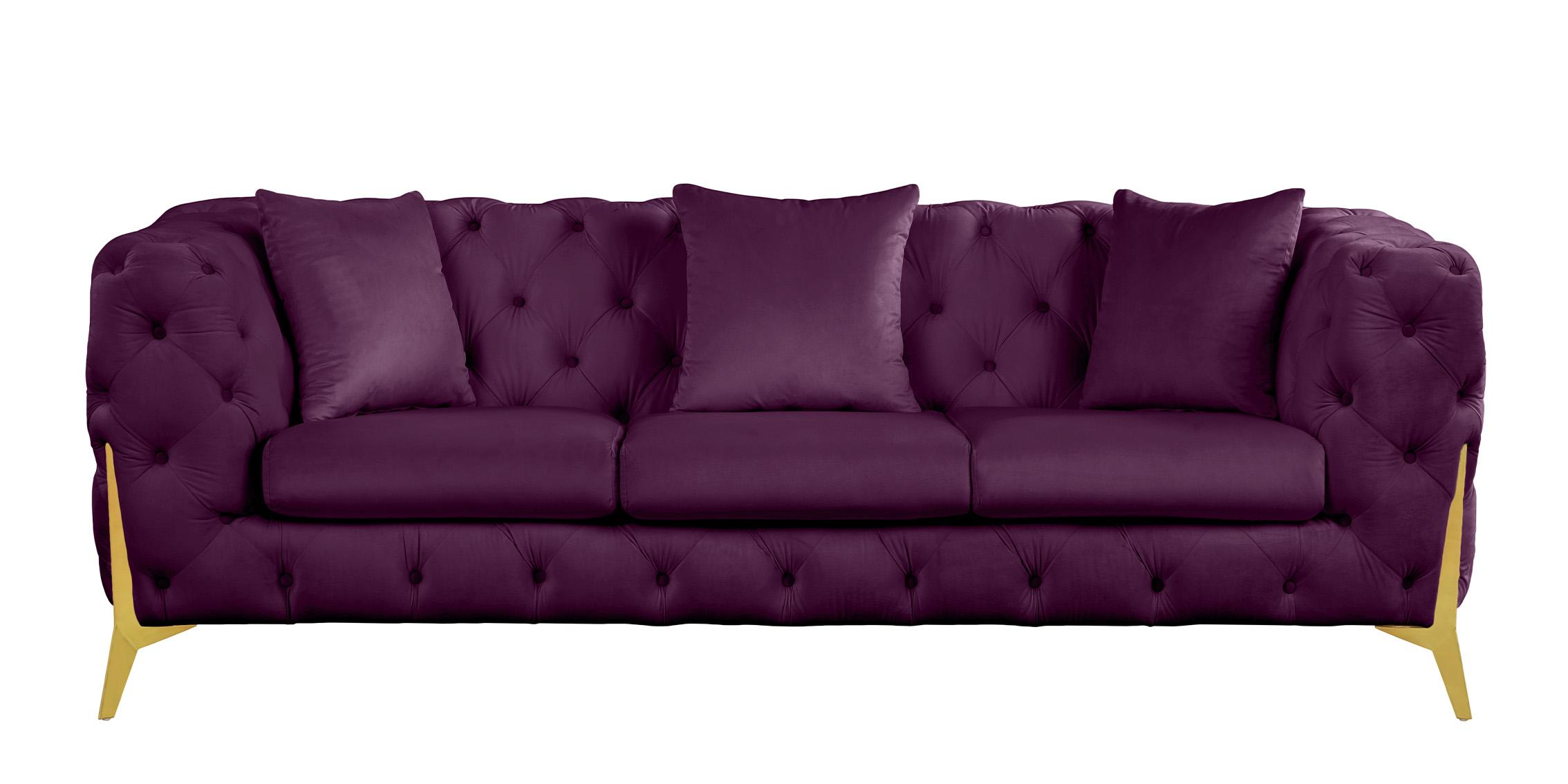 

    
 Order  Purple Velvet Tufted Sofa Set 2P KINGDOM 695Purple Meridian Contemporary Modern
