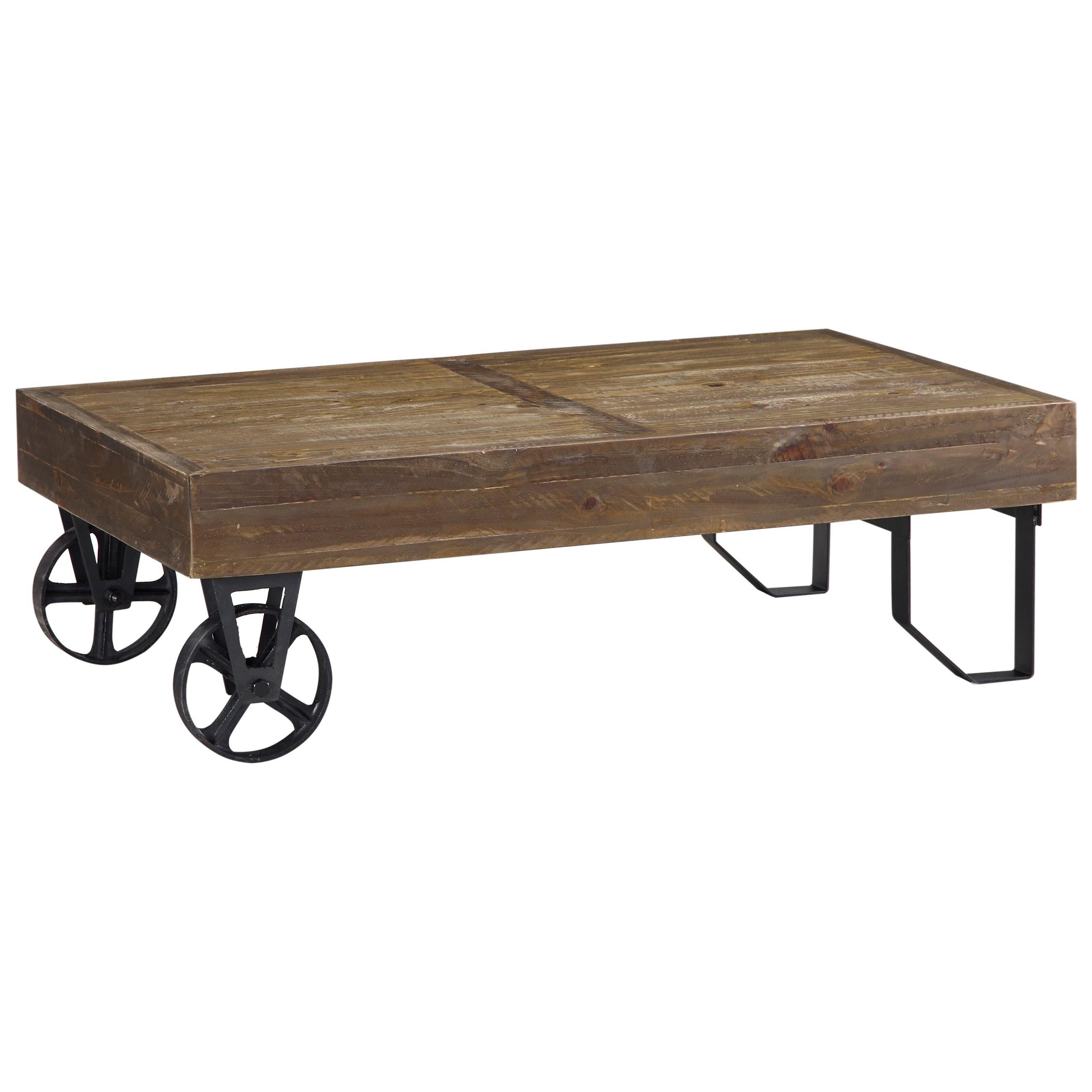 

    
Reclaimed Wood Rectangular Coffee Table in Russett Brown COALBURN by Modus Furniture
