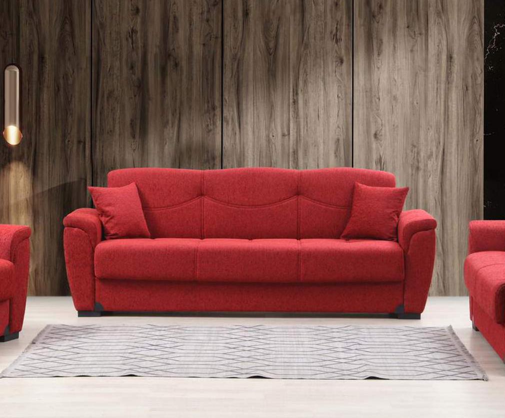 Contemporary Sofa Everly EVE-R-S in Red Fabric