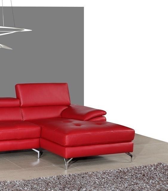 

    
Red Full Top Grain Italian Leather Sectional Sofa LHC Contemporary J&M A973b
