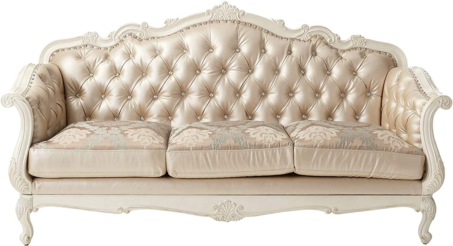 

    
Acme Furniture Chantelle 53540 Sofa Pearl White/Platinum/Gold 53540 Chantelle
