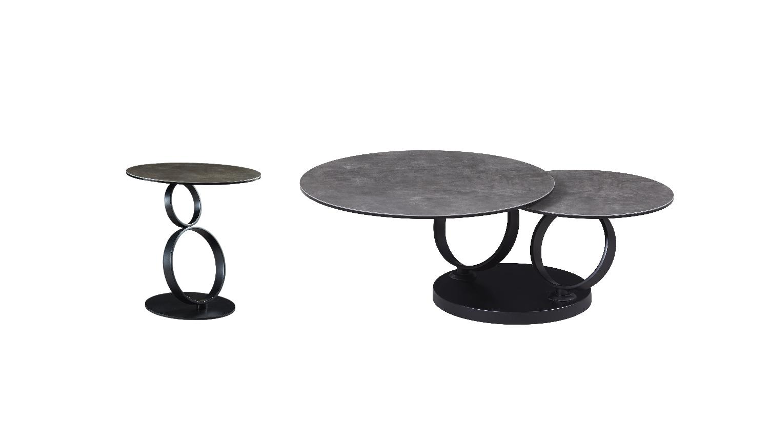 

    
Moka Ceramic & Black Steel Coffee Table Set 2Pcs J&M Furniture Dallas 18889-CT
