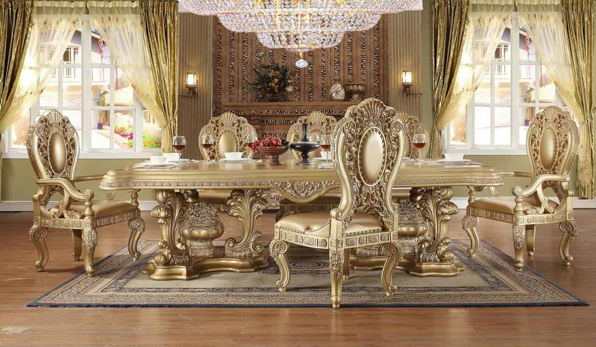 

    
Royal Antique Gold Double Pedestal Dining Table Seville DN00457 ACME Traditional
