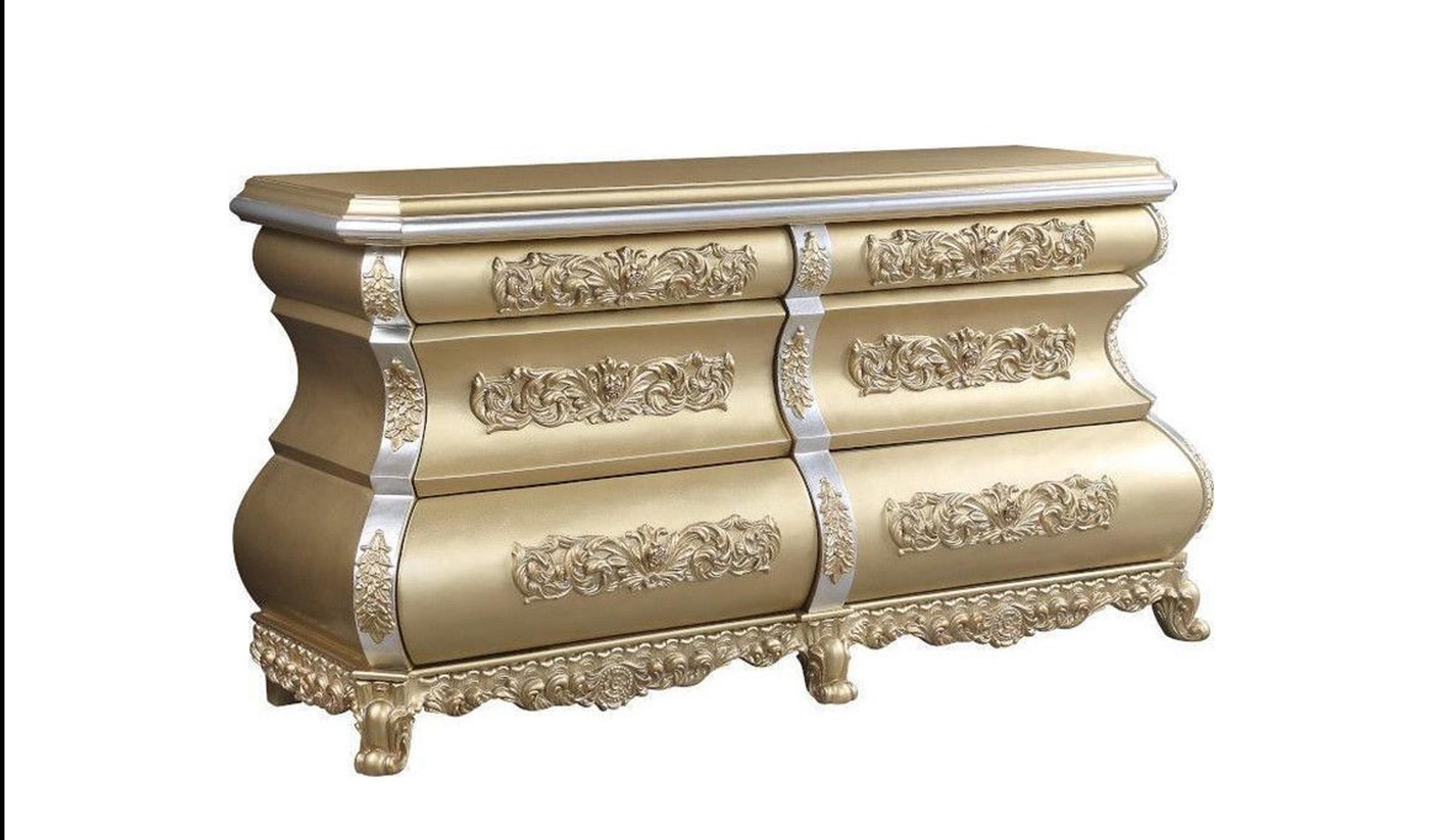 

    
 Order  Royal Gold KING Bedroom Set 5Pcs Carved Wood Seville BD00451EK ACME Traditional
