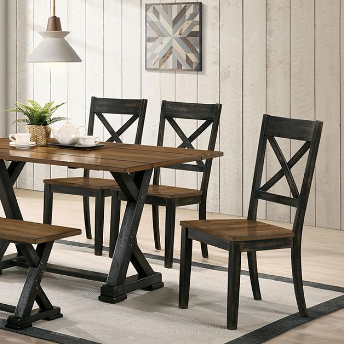 

    
Rustic Antique Oak & Antique Black Solid Wood Dining Table Furniture of America CM3167A-T Yensley
