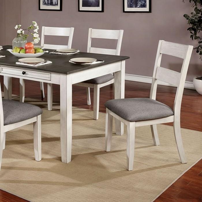 Rustic Dining Table Anadia Dining Table CM3715T CM3715T in Antique White, Gray 