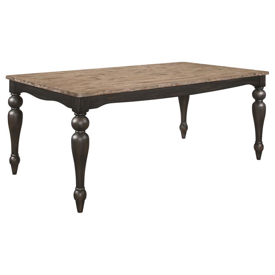 Rustic, Farmhouse Dining Table Bridget Dining Table 108221-T 108221-T in Charcoal, Brown 