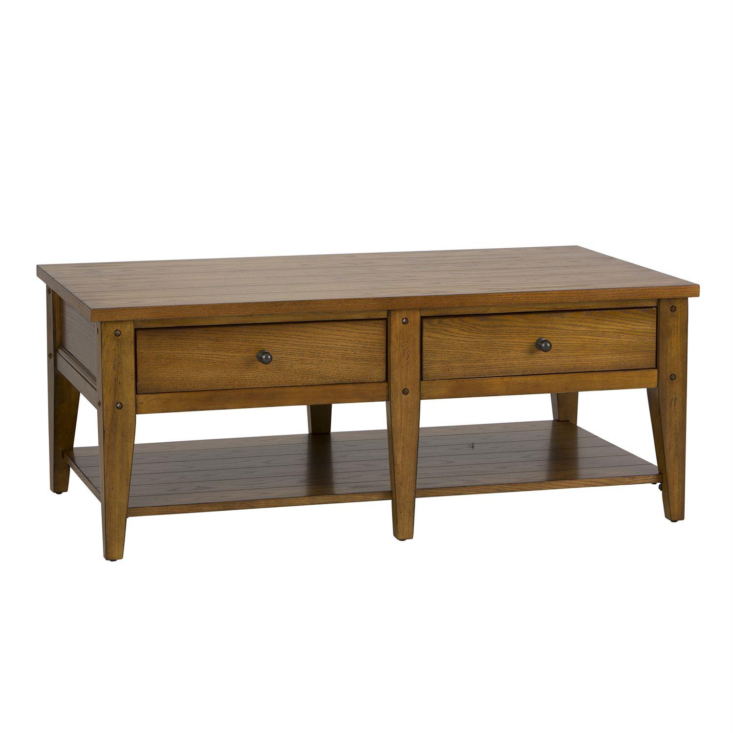 

    
Rustic Oak Finish Wood Cocktail Table 110-OT1010 Liberty Furniture

