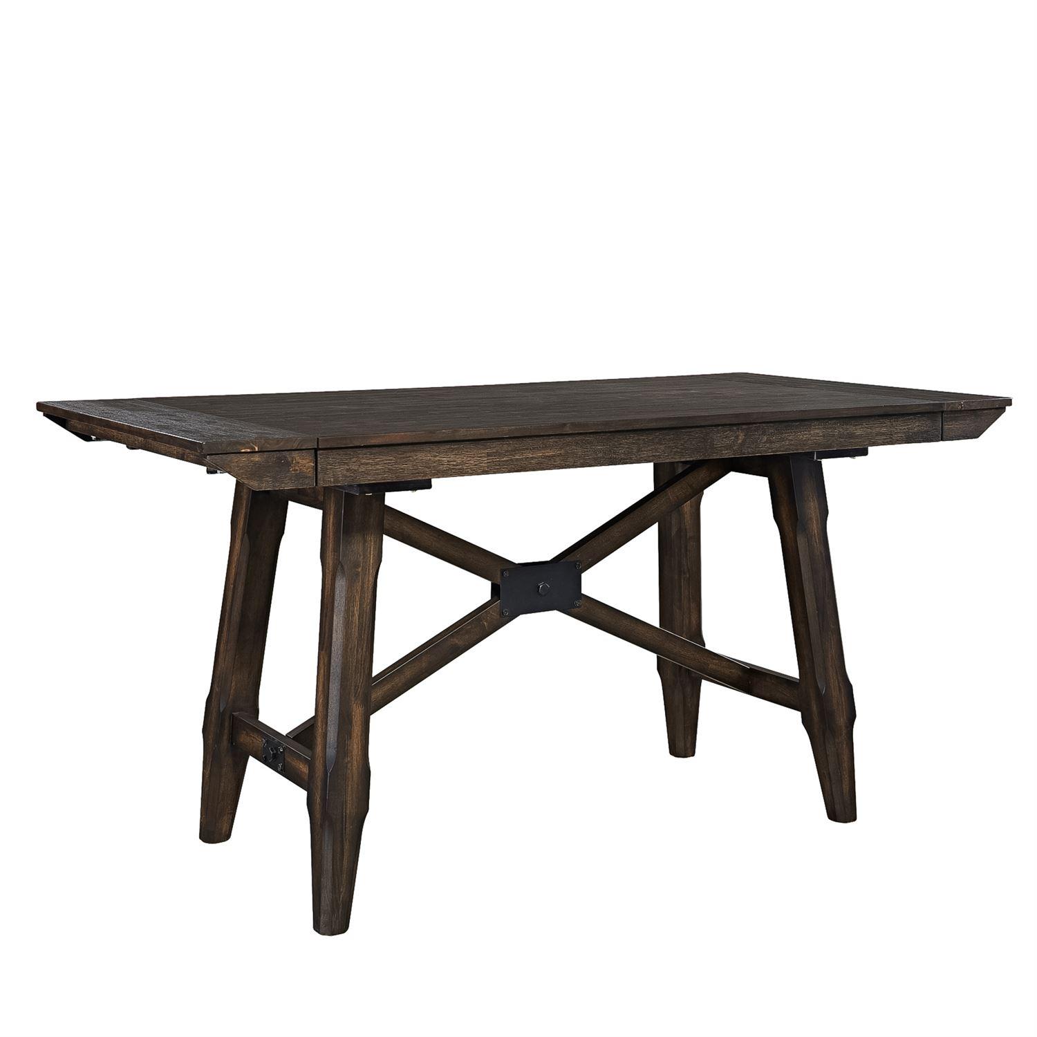 Rustic Dining Table Double Bridge  (152-CD) Dining Table 152-CD-GTS in Brown Matte Lacquer