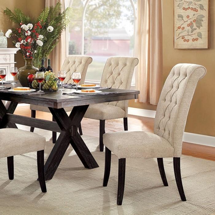 Rustic Dining Table Xanthe Dining Table CM3172T CM3172T in Warm Gray, Black 