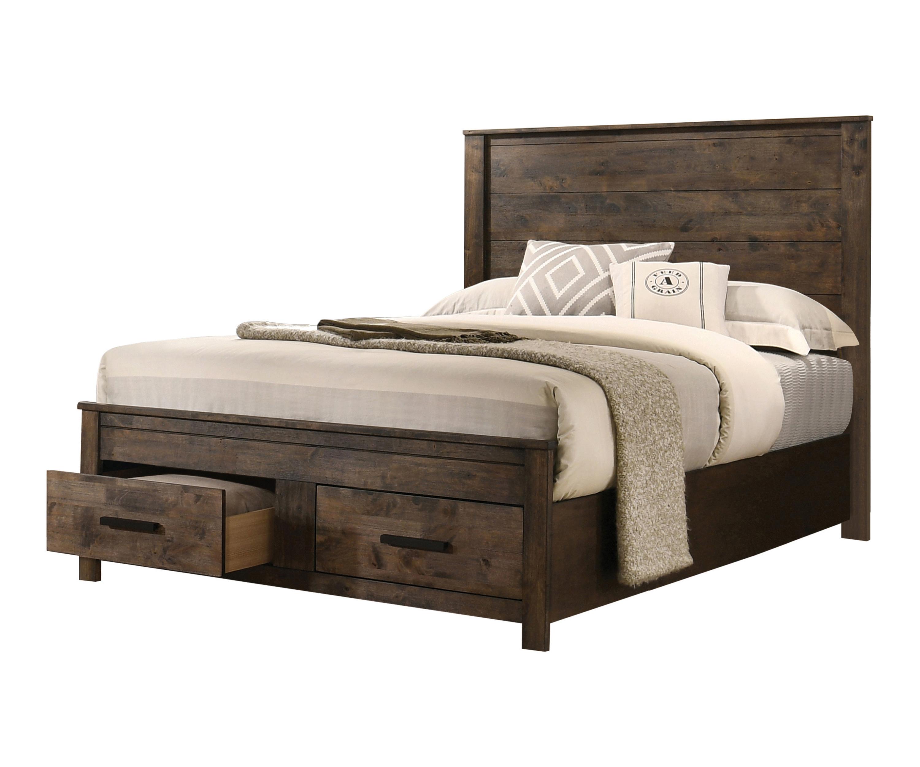 Rustic Bed 222631KW Woodmont 222631KW in Golden Brown 