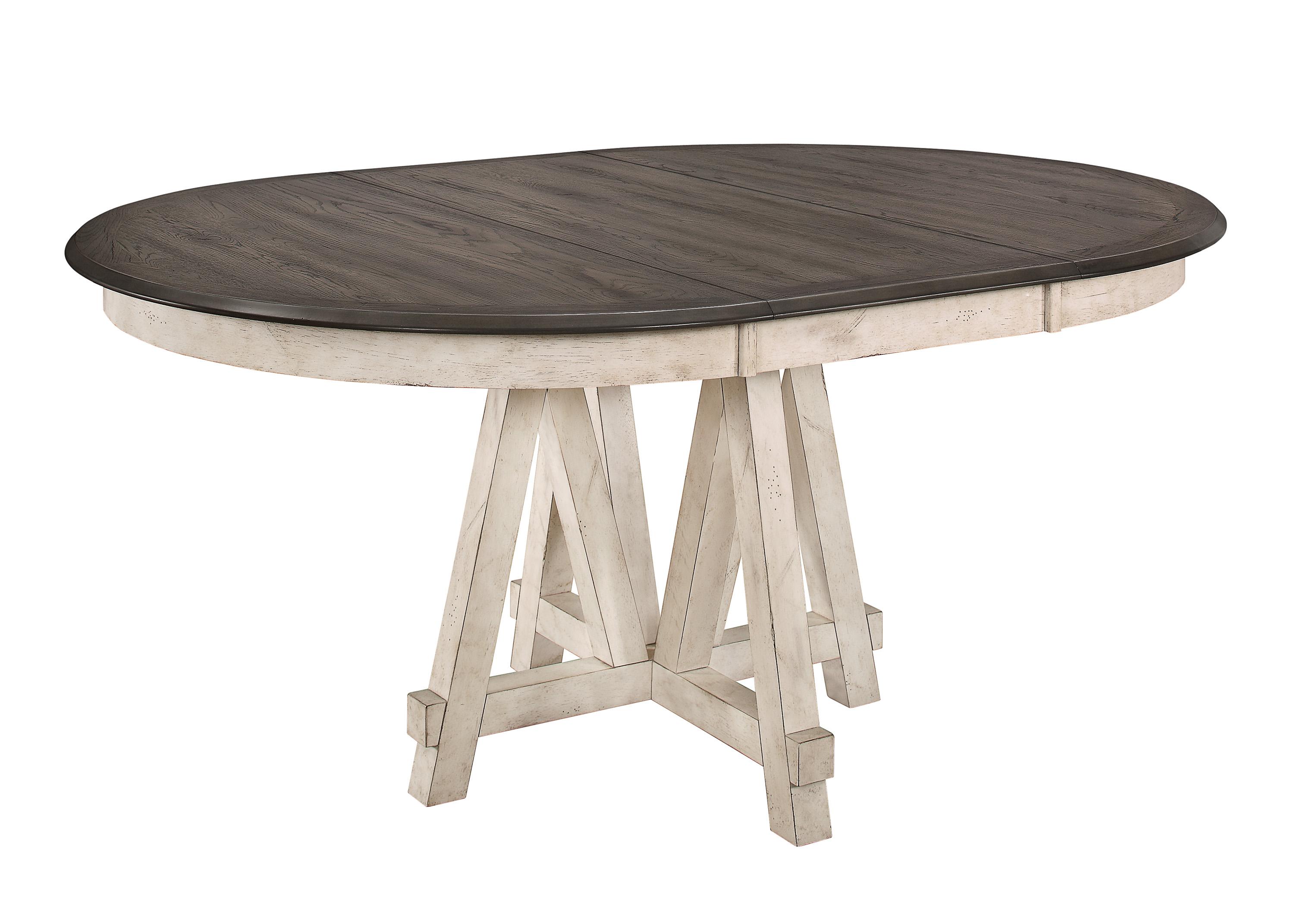 Rustic Dining Table 5656-66* Clover 5656-66* in Antique White, Gray 