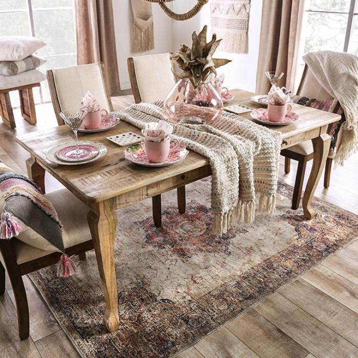 Rustic Dining Table FOA51001 BLANCHEFLEUR FOA51001 in Light, Natural 