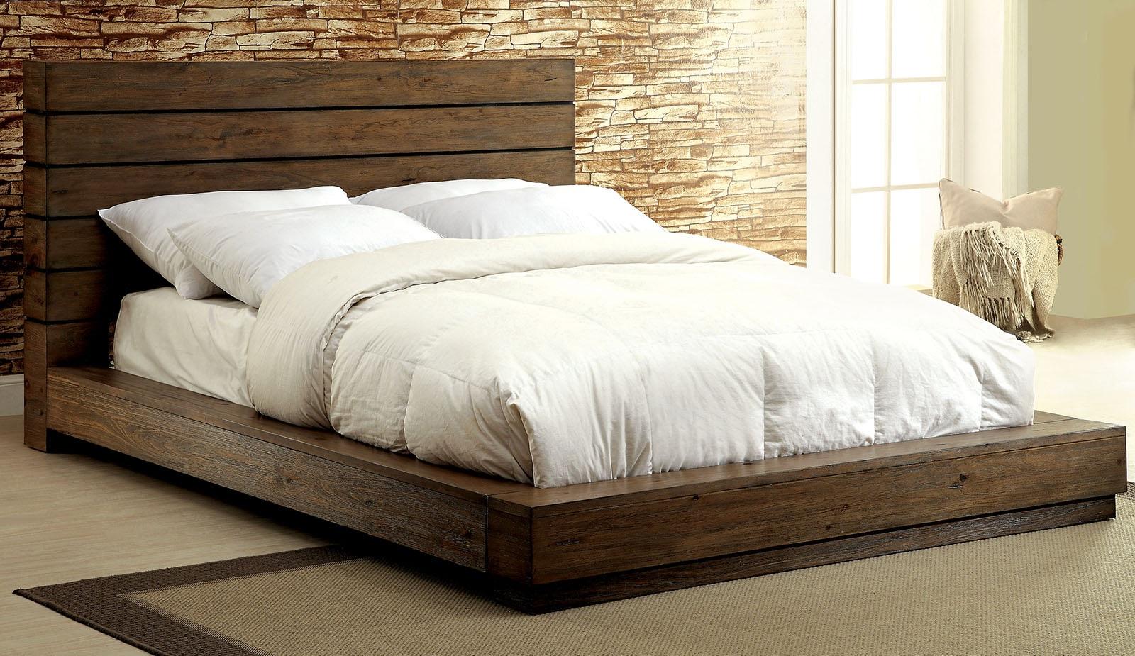 

    
Rustic Natural Solid Wood Queen Bedroom Set 3pcs Furniture of America CM7623-Q Coimbra
