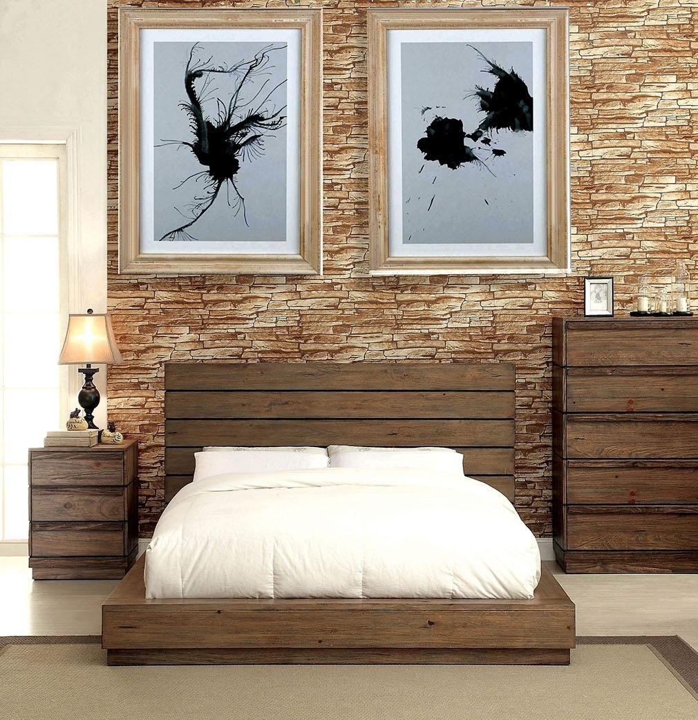 

    
Rustic Natural Solid Wood Queen Bedroom Set 3pcs Furniture of America CM7623-Q Coimbra
