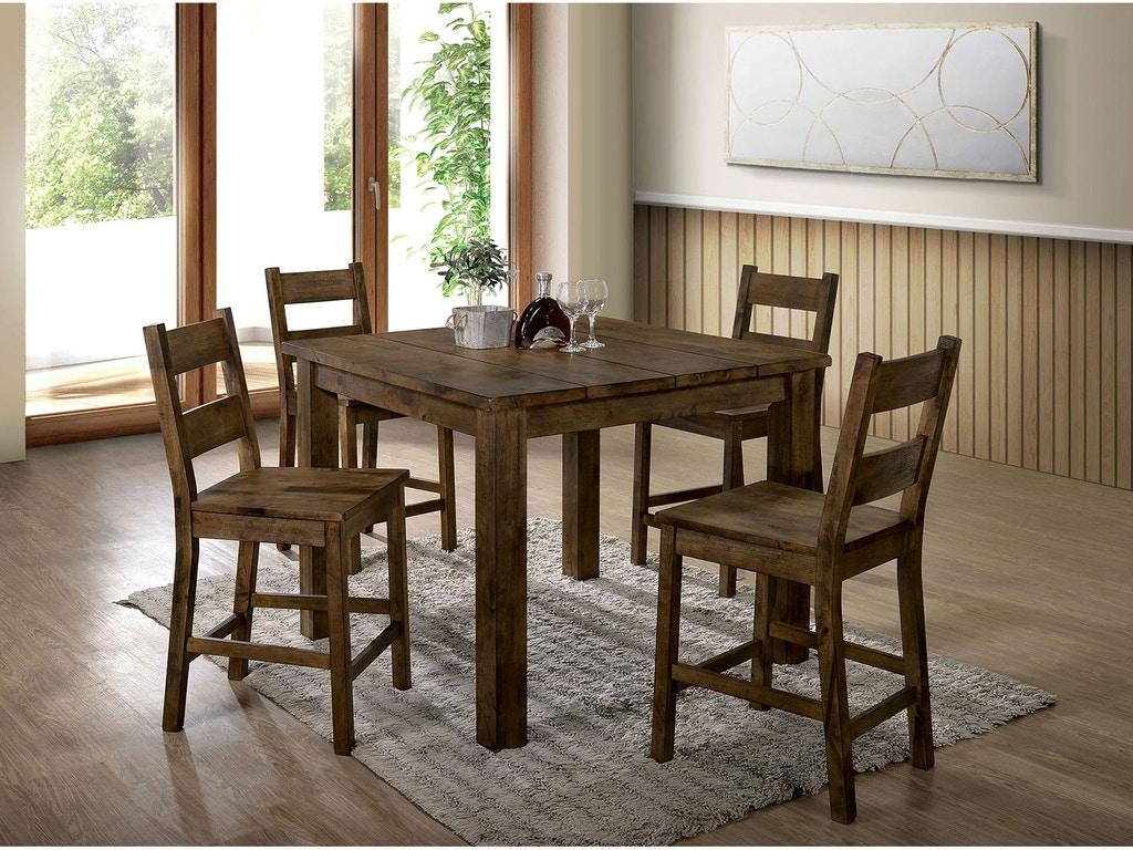 

    
Rustic Oak Solid Wood Counter Height Table Furniture of America CM3060PT Kristen
