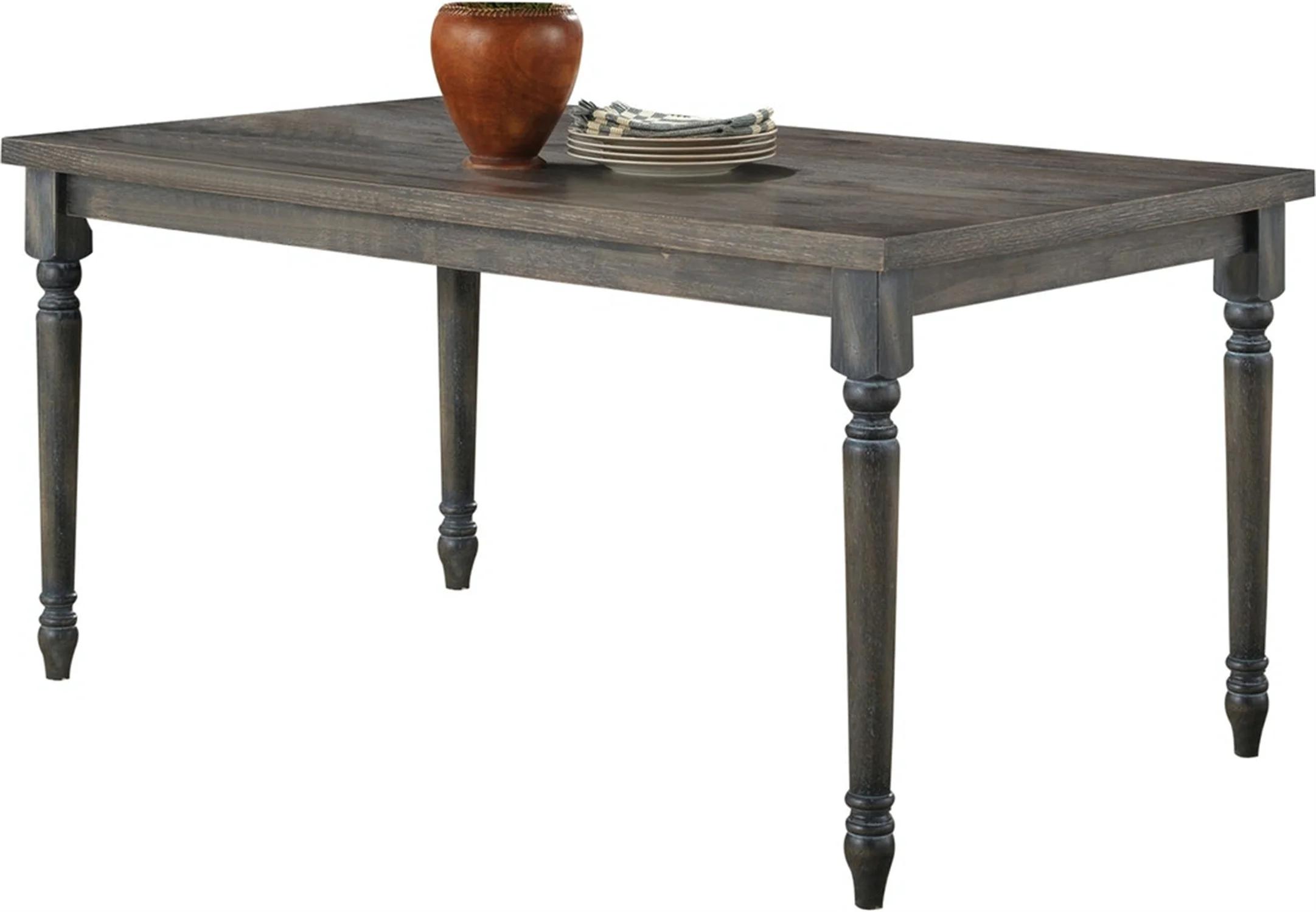 

    
Rustic Weathered Gray Dining Table by Acme Wallace 71435
