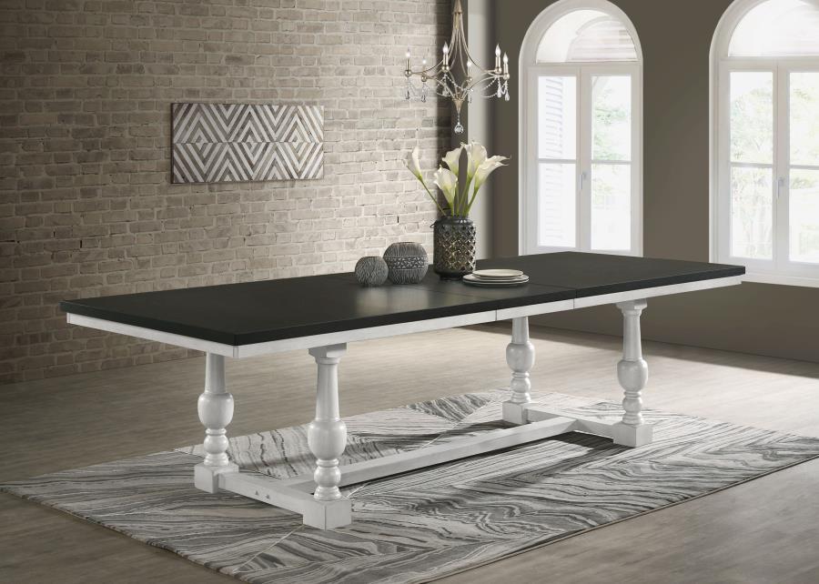 Rustic, Farmhouse Dining Table Aventine Dining Table 108241-T 108241-T in Vintage White, Charcoal 