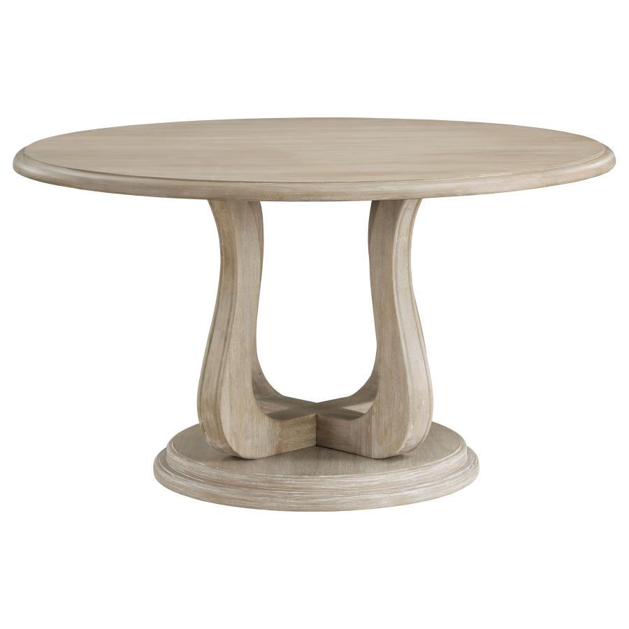 Rustic, Farmhouse Dining Table Trofello Round Dining Table 123120-T 123120-T in White 