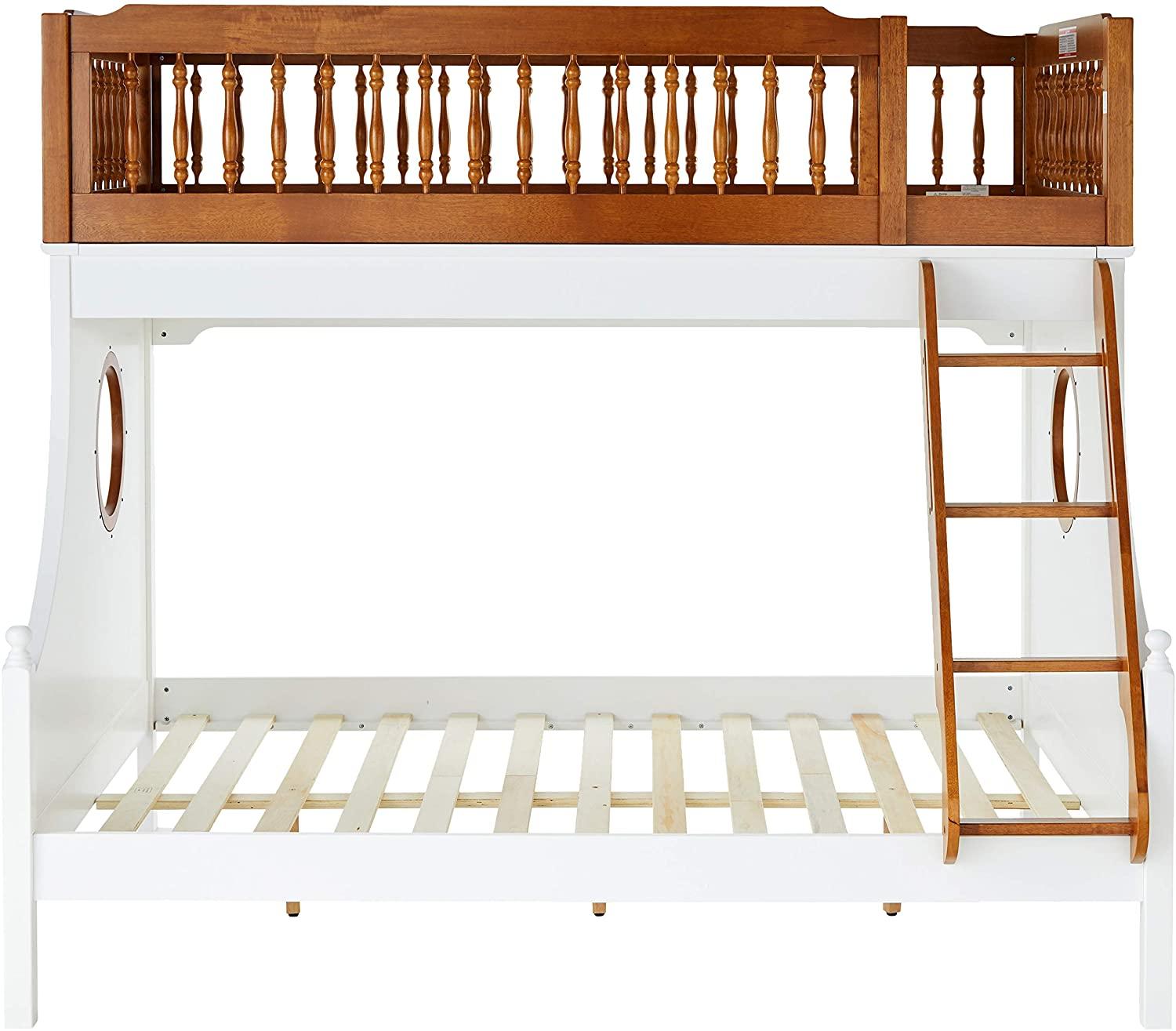 

    
Sailor Style Oak & White Twin/Full Bunk Bed by Acme Farah 37600
