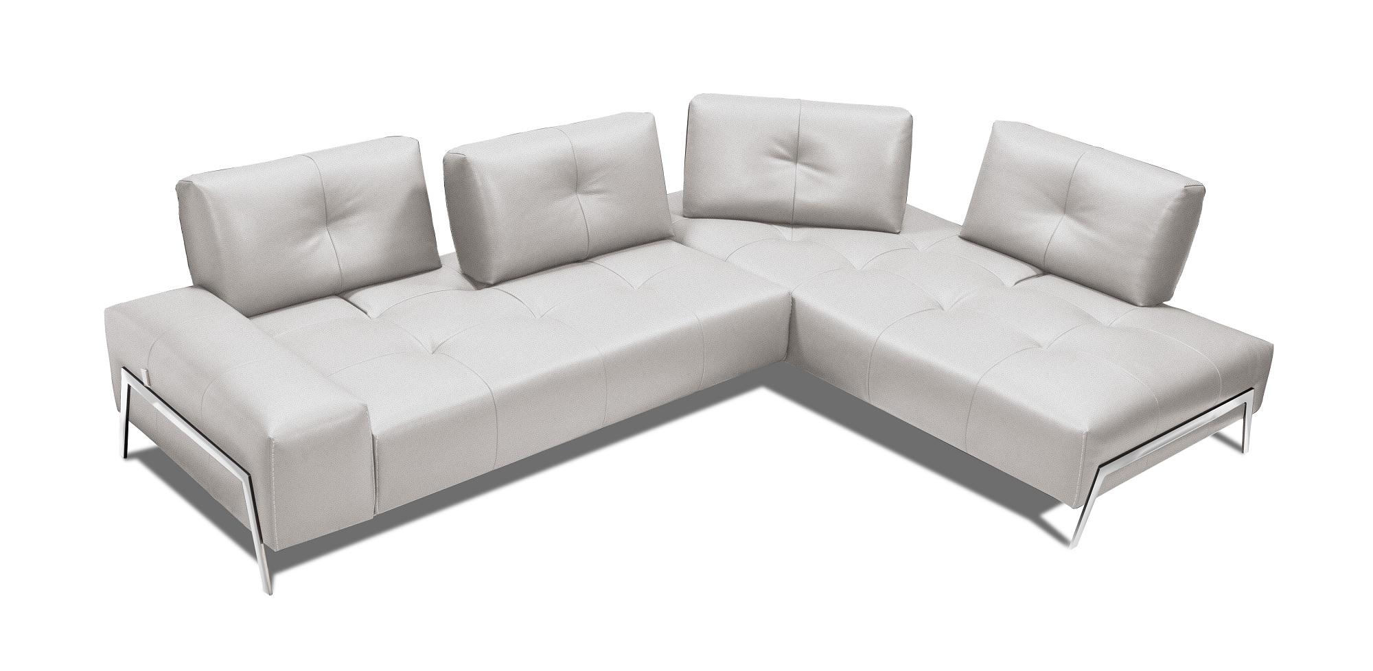 Modern Sectional Sofa I763 SKU 17477 in Gray Leather