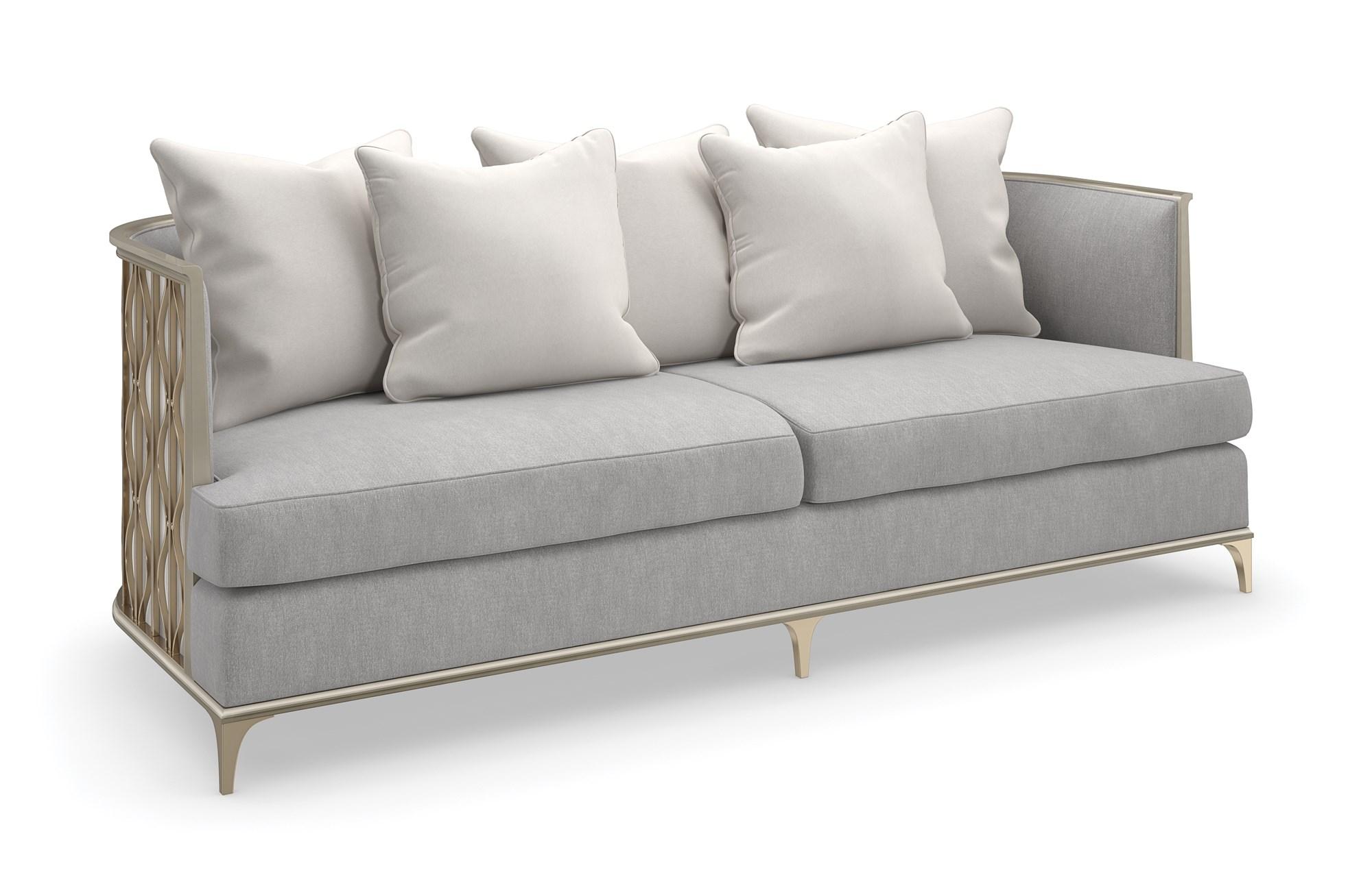 Contemporary Sofa BACK IN STYLE UPH-422-211-A in Silver, Gold Fabric