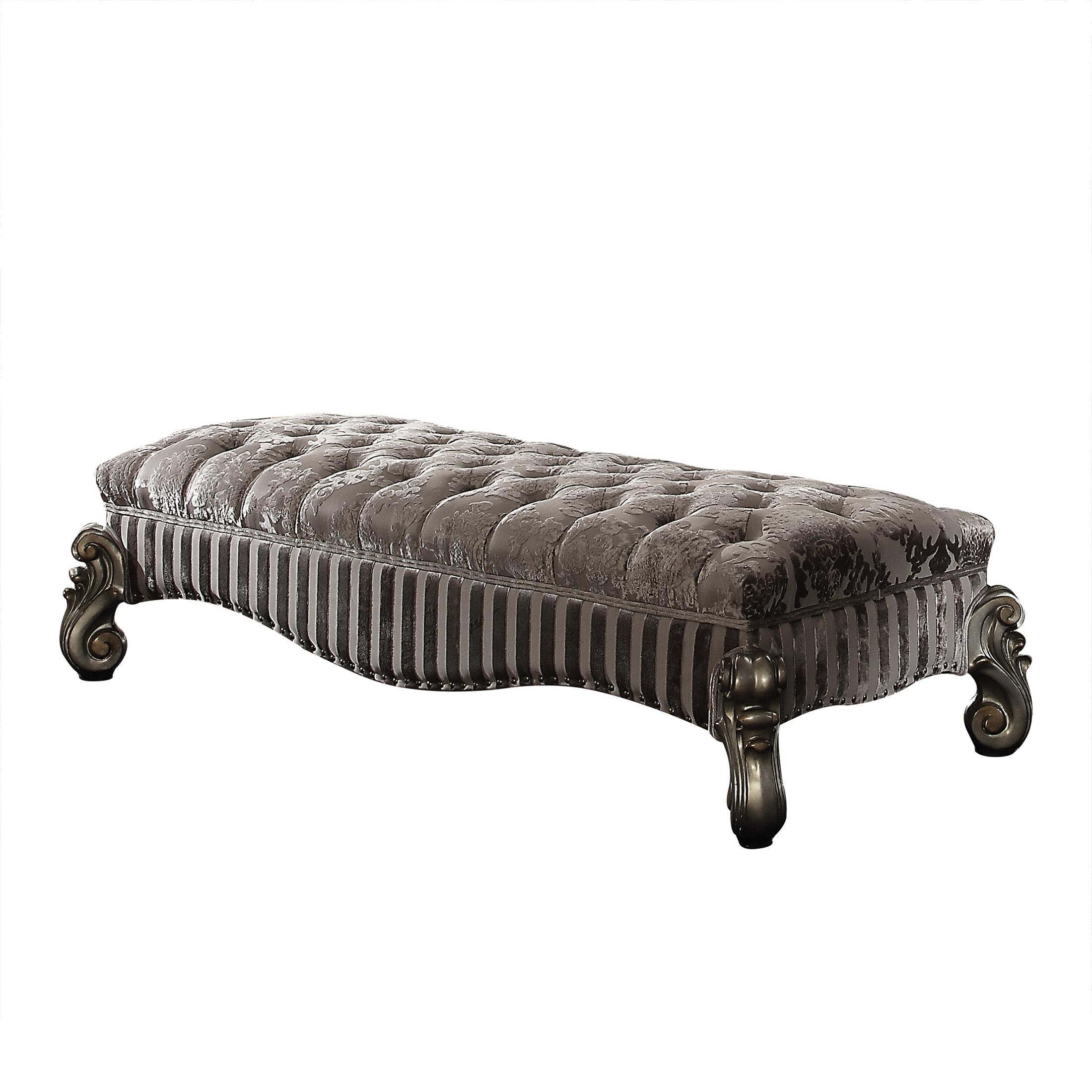 

        
Acme Furniture Versailles-96820 Benches Platinum/Antique/Silver Velvet 0840412147968
