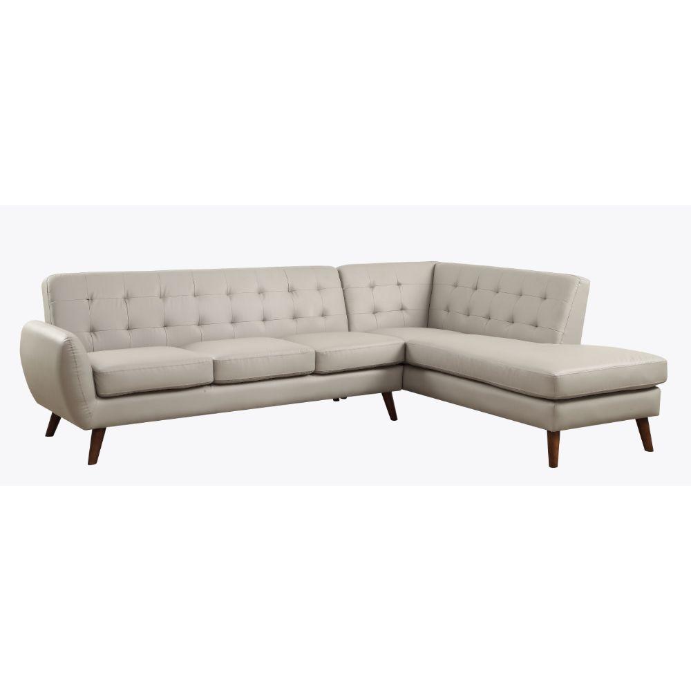 

    
Simple & Classic Beige PU L-shaped Sectional Sofa by Acme Essick II 53045-2pcs
