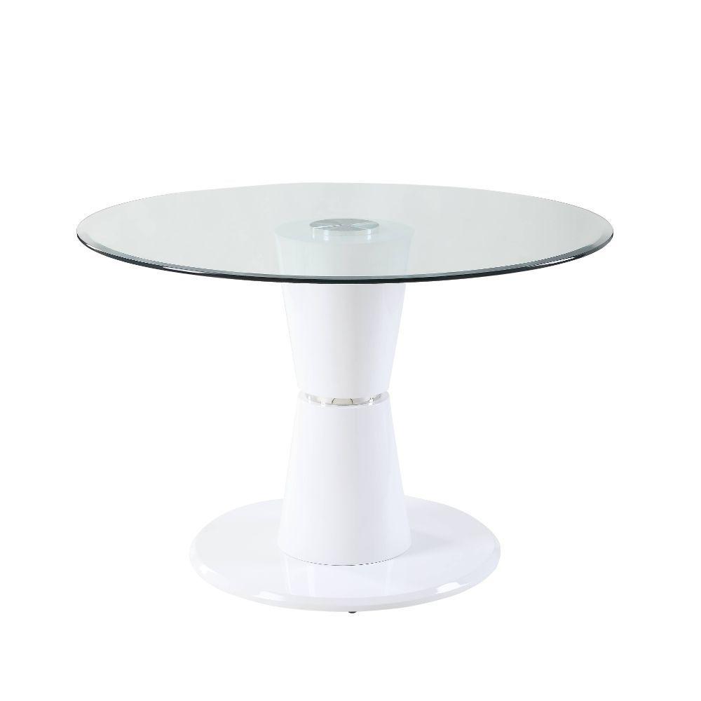 

    
Simple Clear Glass & White High Gloss Coffee Table by Acme Kavi 84935
