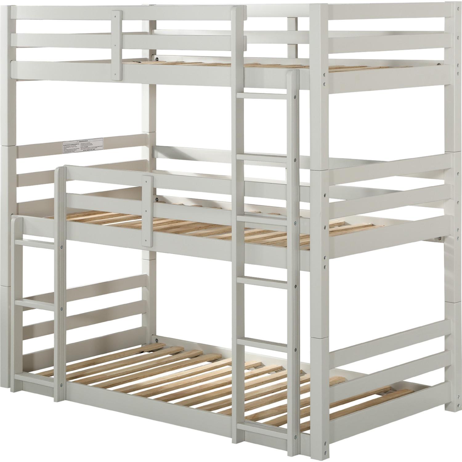 Simple T/t/t triple bunk bed Ronnie 37420 in Light Gray 