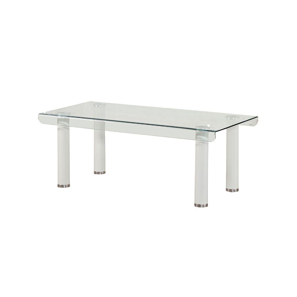 

    
Simple White & Clear Glass Coffee Table by Acme Gordie 83680
