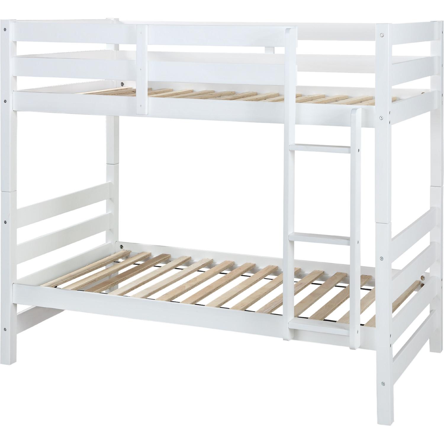 Simple Twin/Twin Bunk Bed Ronnie 37785 in White 