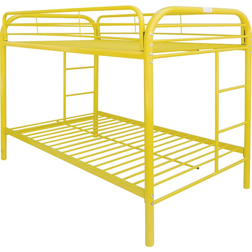 Transitional, Simple Twin/Twin Bunk Bed Thomas 02188YL in Yellow 
