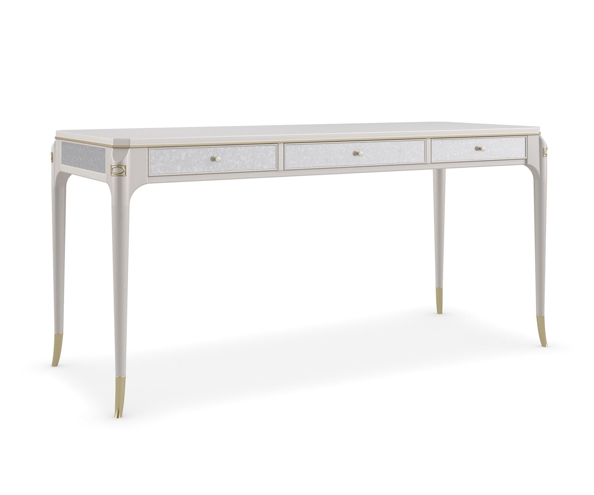 

    
Caracole SINCERELY YOURS / ROLL WITH IT Console Table Set Platinum/Taupe CLA-021-451 UPH-021-033-A
