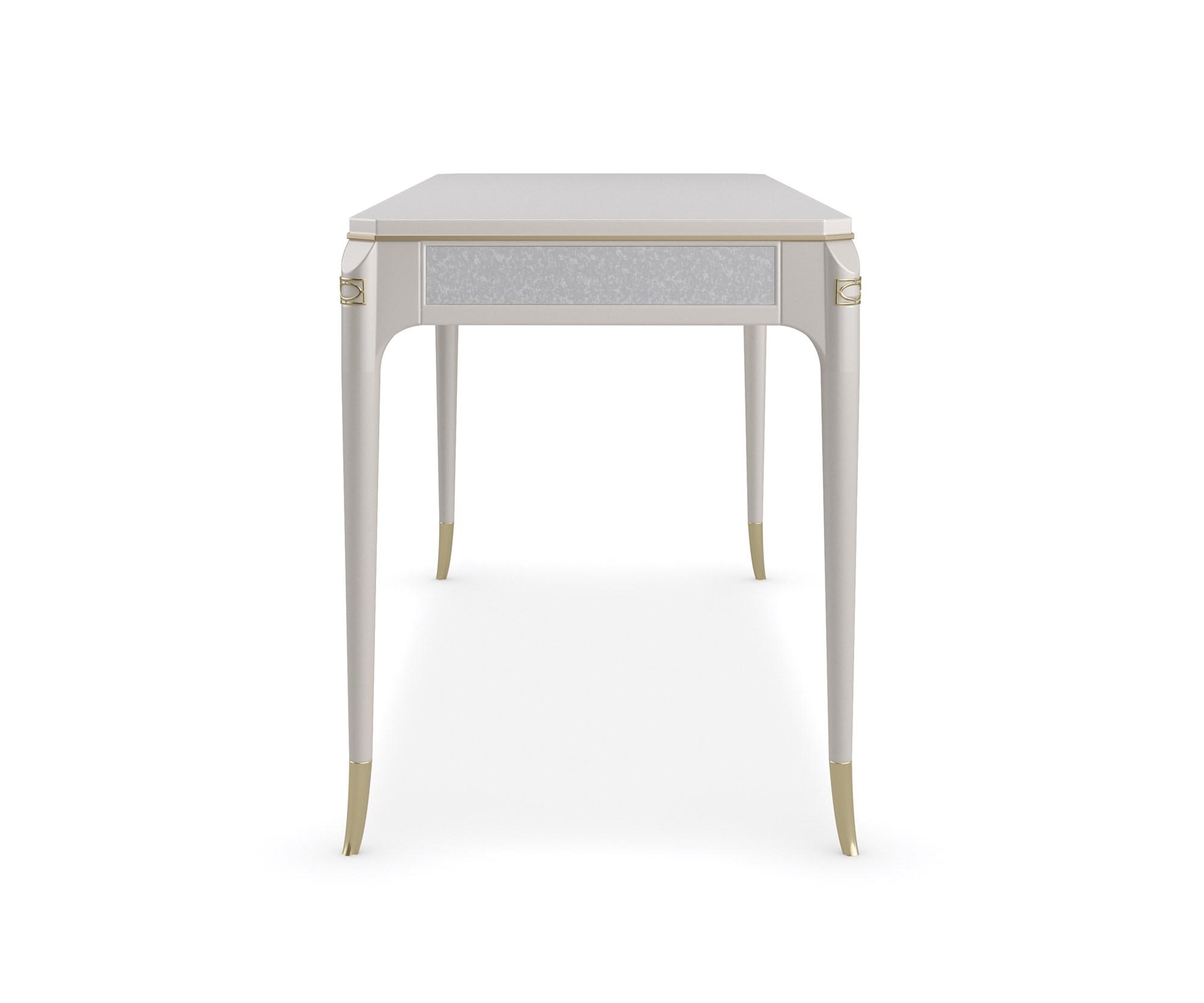 

    
CLA-021-451 UPH-021-033-A Stardust & Platinum Finish Console Table and Stool SINCERELY YOURS by Caracole
