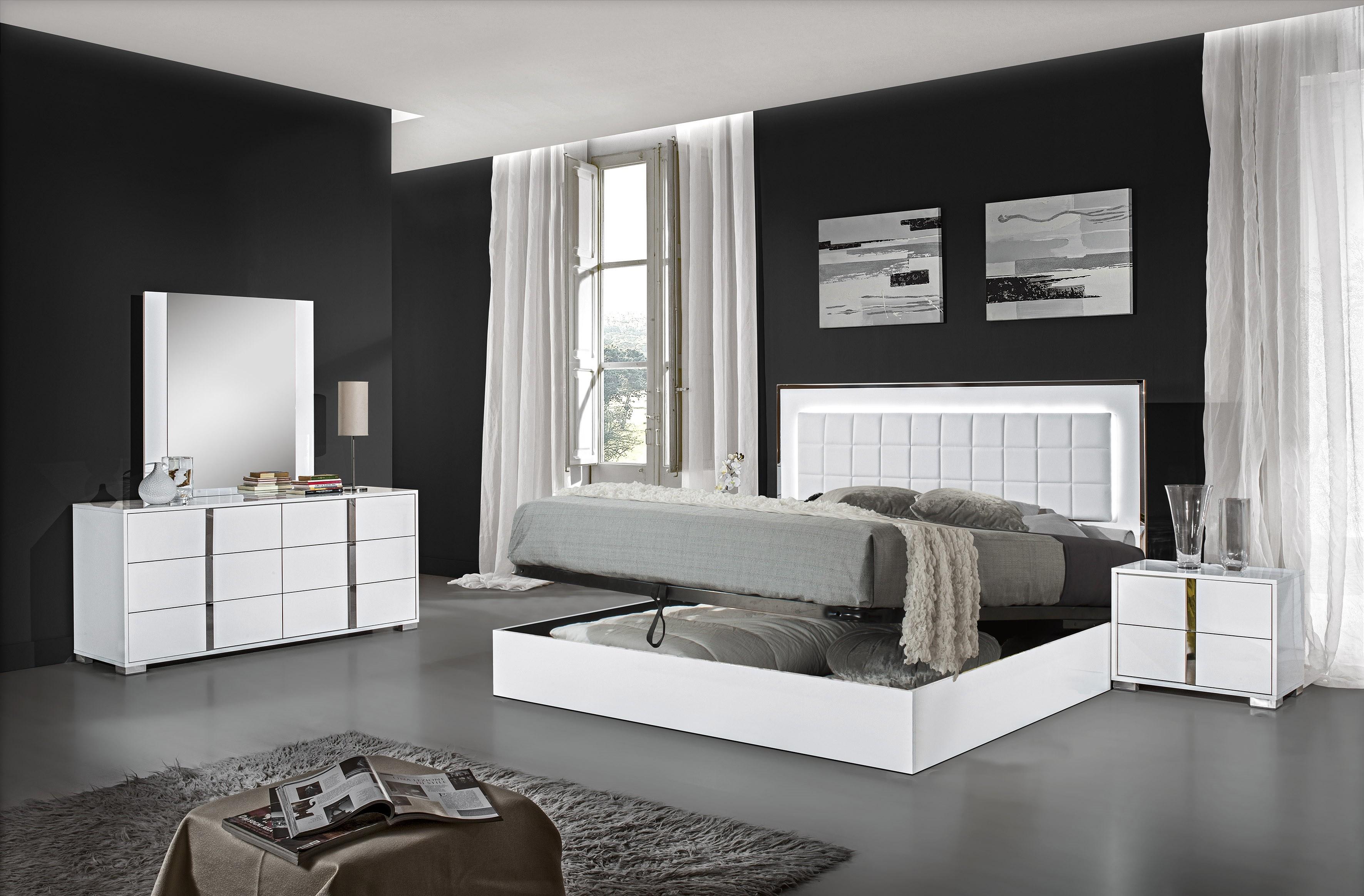 

    
Storage Queen Size Bed in White High Gloss MADE IN ITALY J&M Alice
