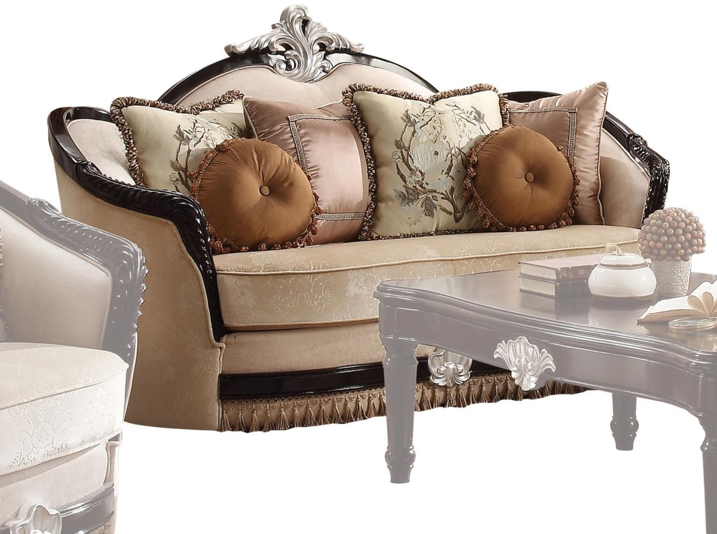 

    
Acme Furniture Ernestine-52110 Sofa Loveseat Chair and Coffee Table Brown/Beige Ernestine-52110-Set-4
