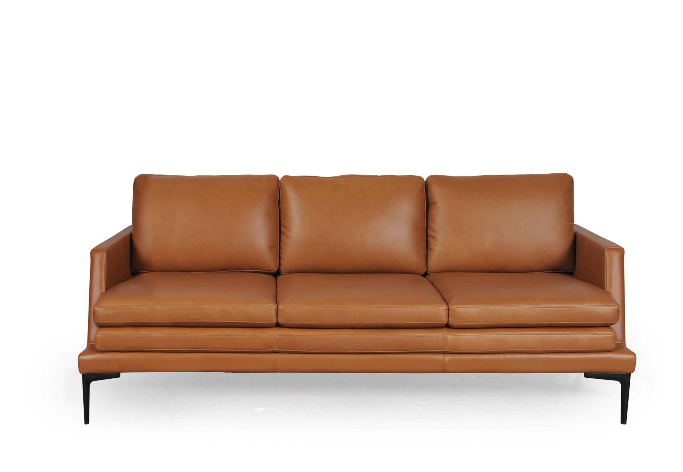 Modern Sofa 439 Rica 43903BS1961 in Tan Top grain leather