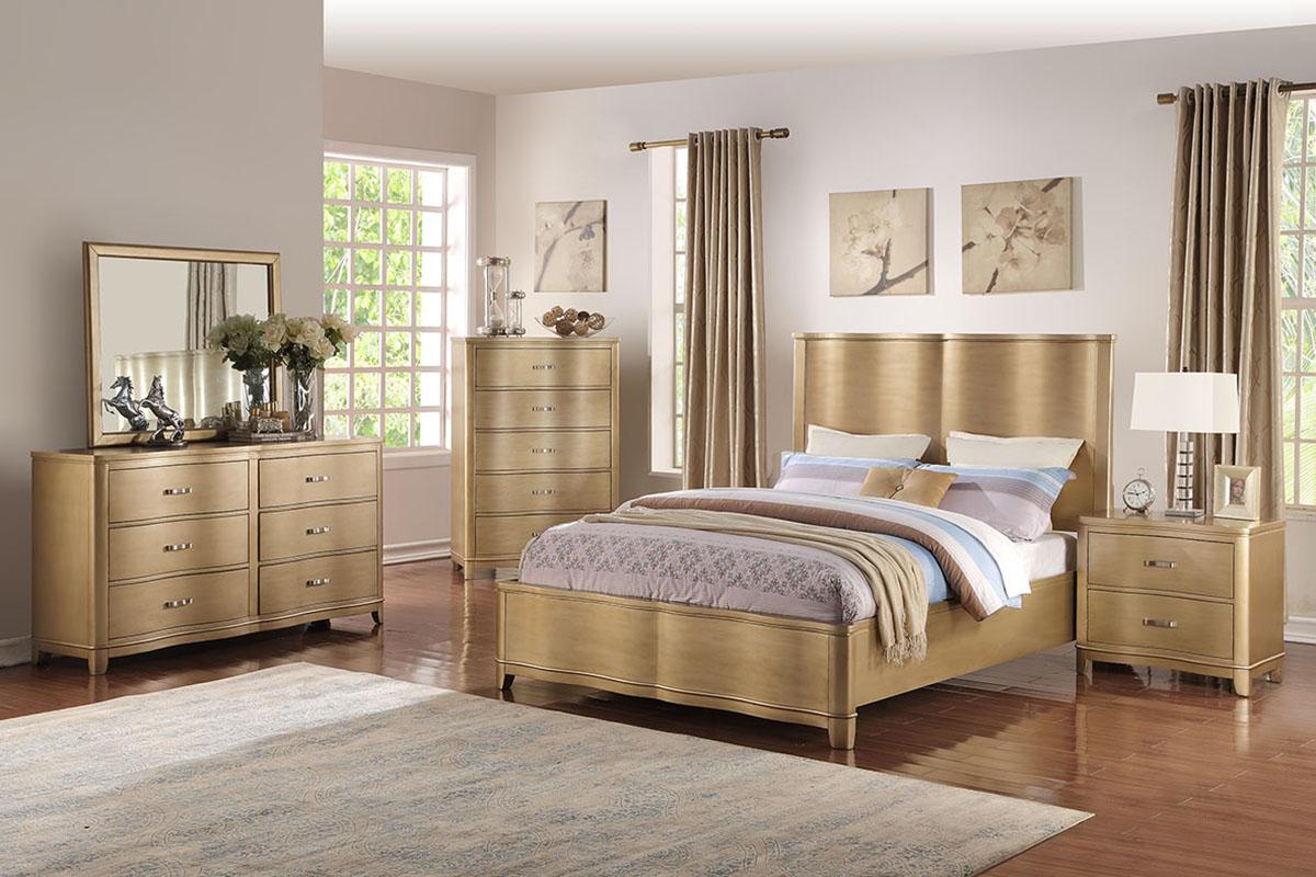 Traditional Platform Bed F9381 F9381Q in Light Brown 